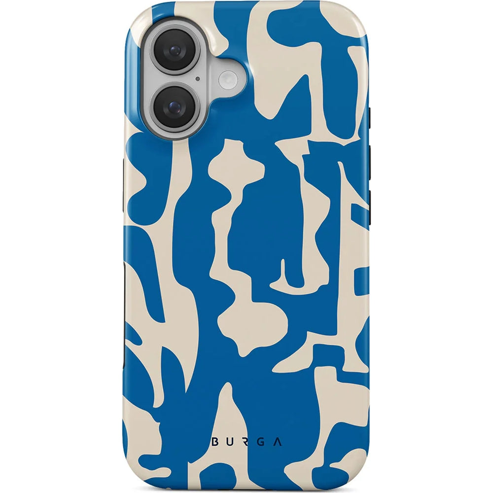 Handyhülle für iPhone 16, Burga Mirage Tough, Beige und Blau