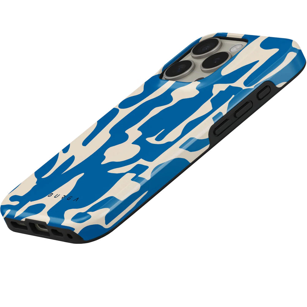 Handyhülle für iPhone 16 Pro, Burga Mirage Tough, Beige und Blau