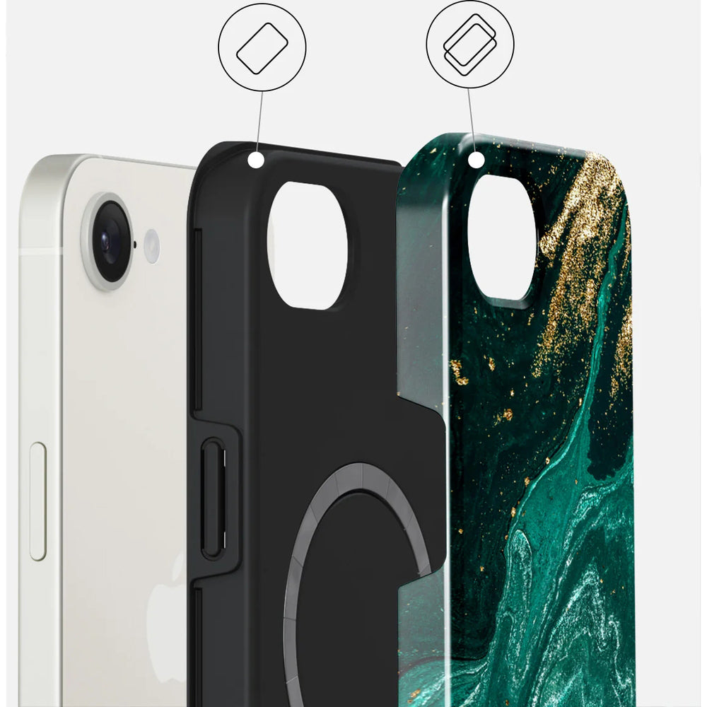 Handyhülle für iPhone 17e, Burga Tough Magnetic, Emerald Pool