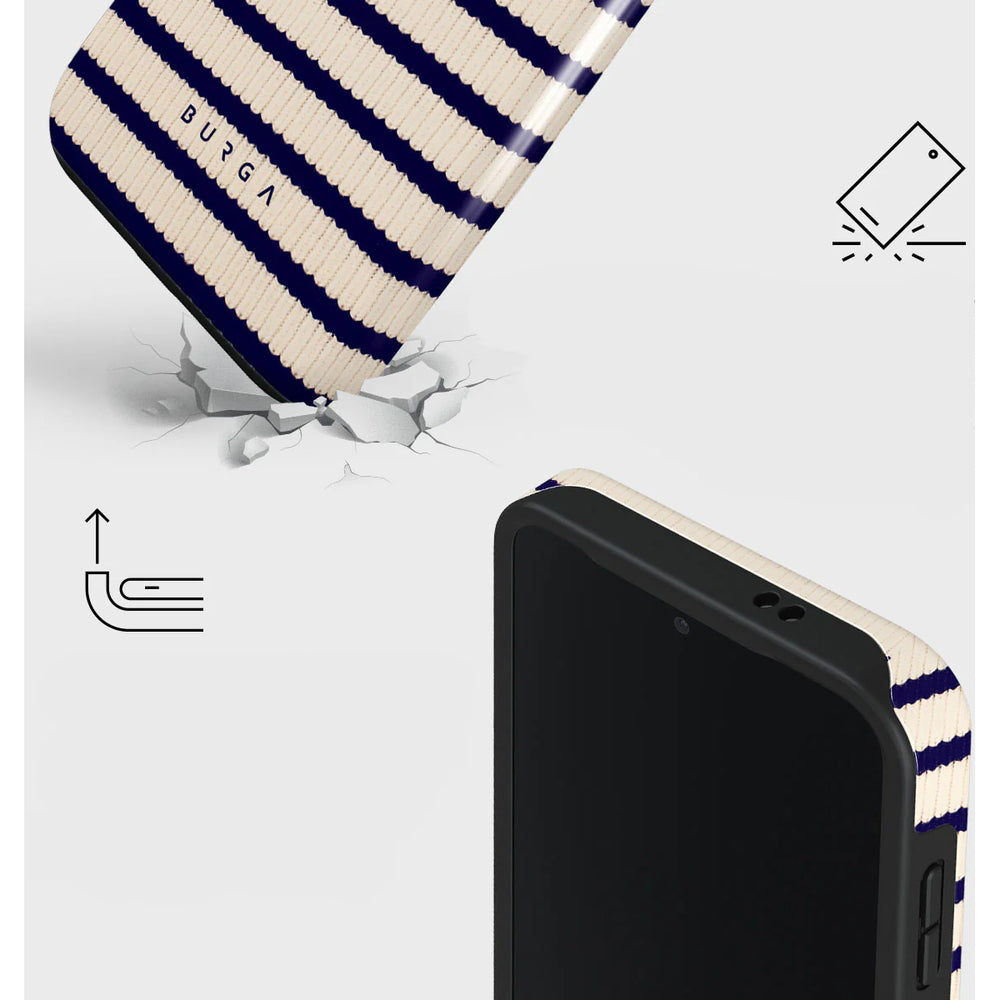 Handyhülle für Galaxy S24, Burga Old Money Tough, Beige und marineblau