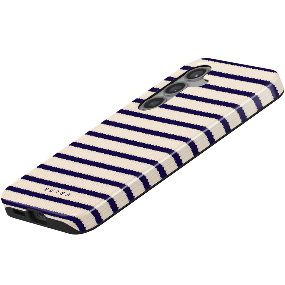 Handyhülle für Galaxy S24, Burga Old Money Tough, Beige und marineblau