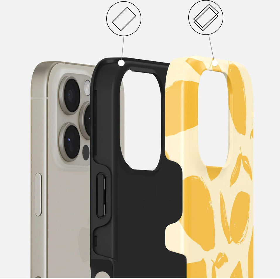 Handyhülle für iPhone 16 Pro Max, Burga Lemon Tart Tough Magnetic, Gelb mit Zitronenmuster