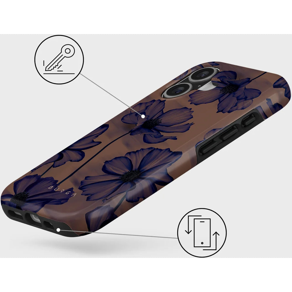 Handyhülle für iPhone 17, Burga Velvet Night Tough Magnetic, Braun und marineblau