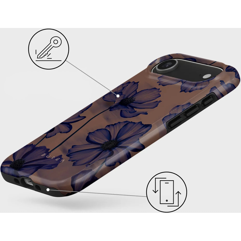 Handyhülle für iPhone Air, Burga Velvet Night Tough Magnetic, Braun und marineblau