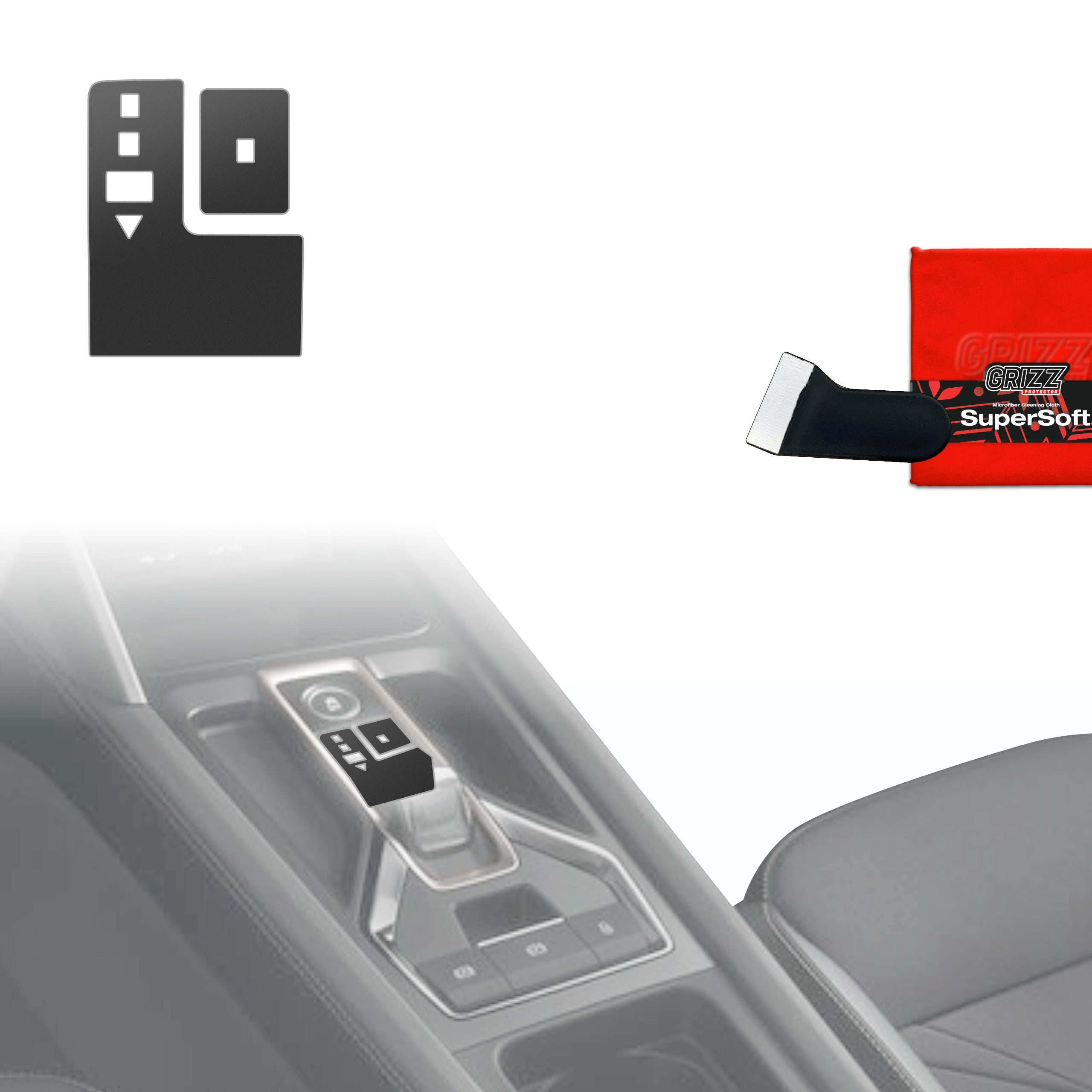 2in1 Schutzfolien Grizz Protector für Mittelkonsole - Cupra Formentor Facelift (2024-2026) Schwarz Matt Antifingerprint