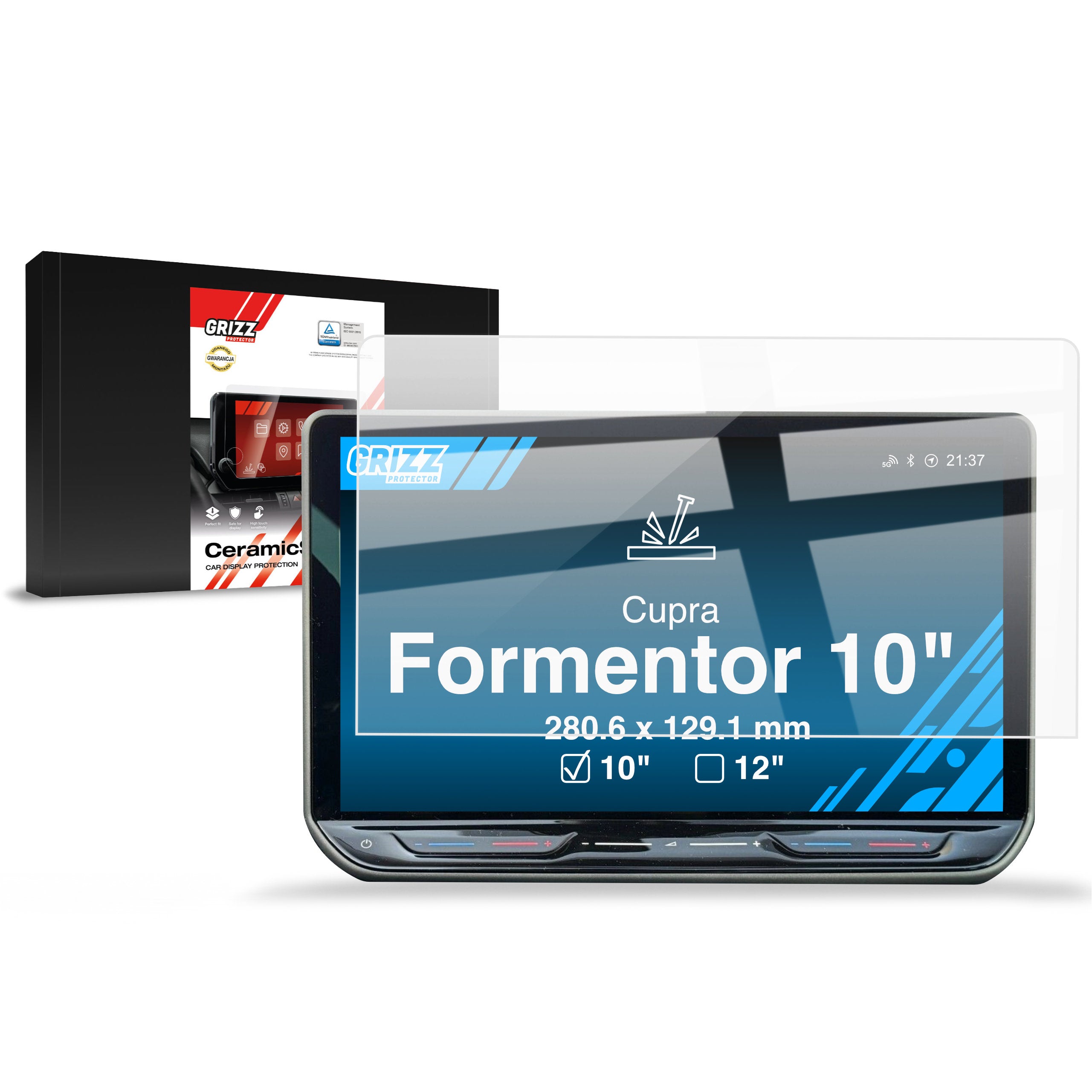 Keramische Autodisplayfolie für Cupra Formentor 10" (2020-2024), Grizz Protector