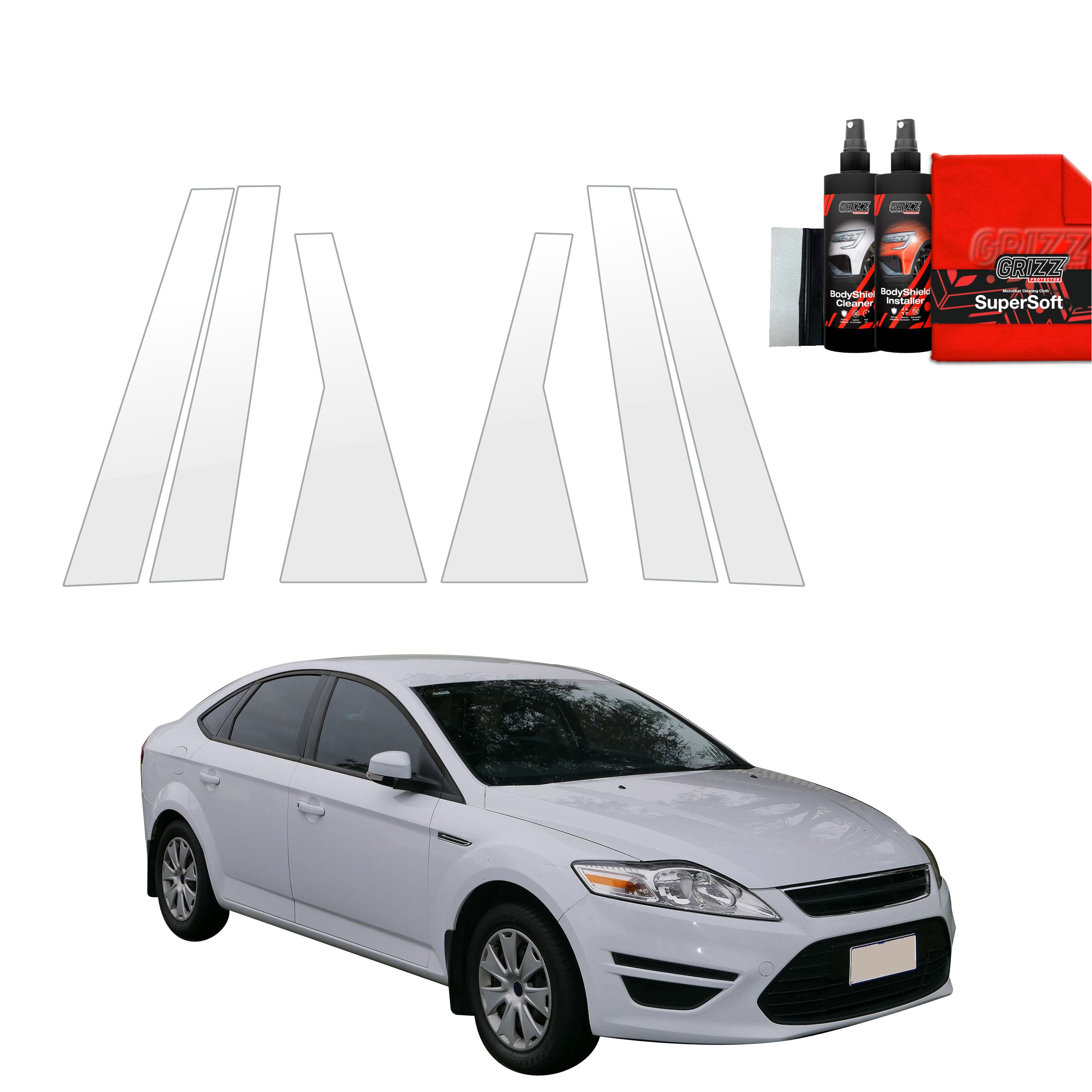 6in1 Schutzfolie Grizz Protector für B-C-Säule - Ford Mondeo Mk4 (2010-2014)