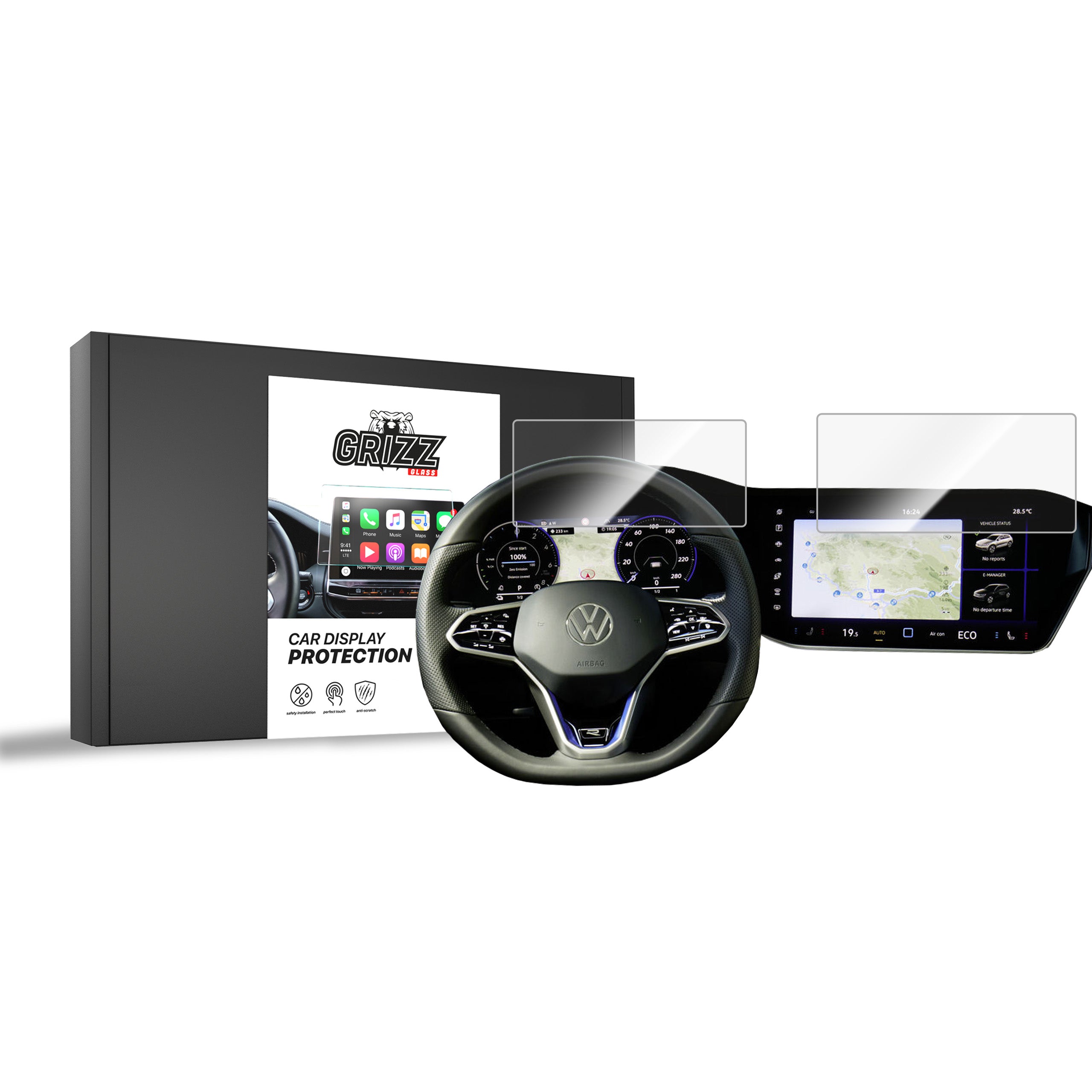 Keramische Autodisplayfolie 2in1 für Volkswagen Touareg Discover Premium (2018-2026), Grizz Protector