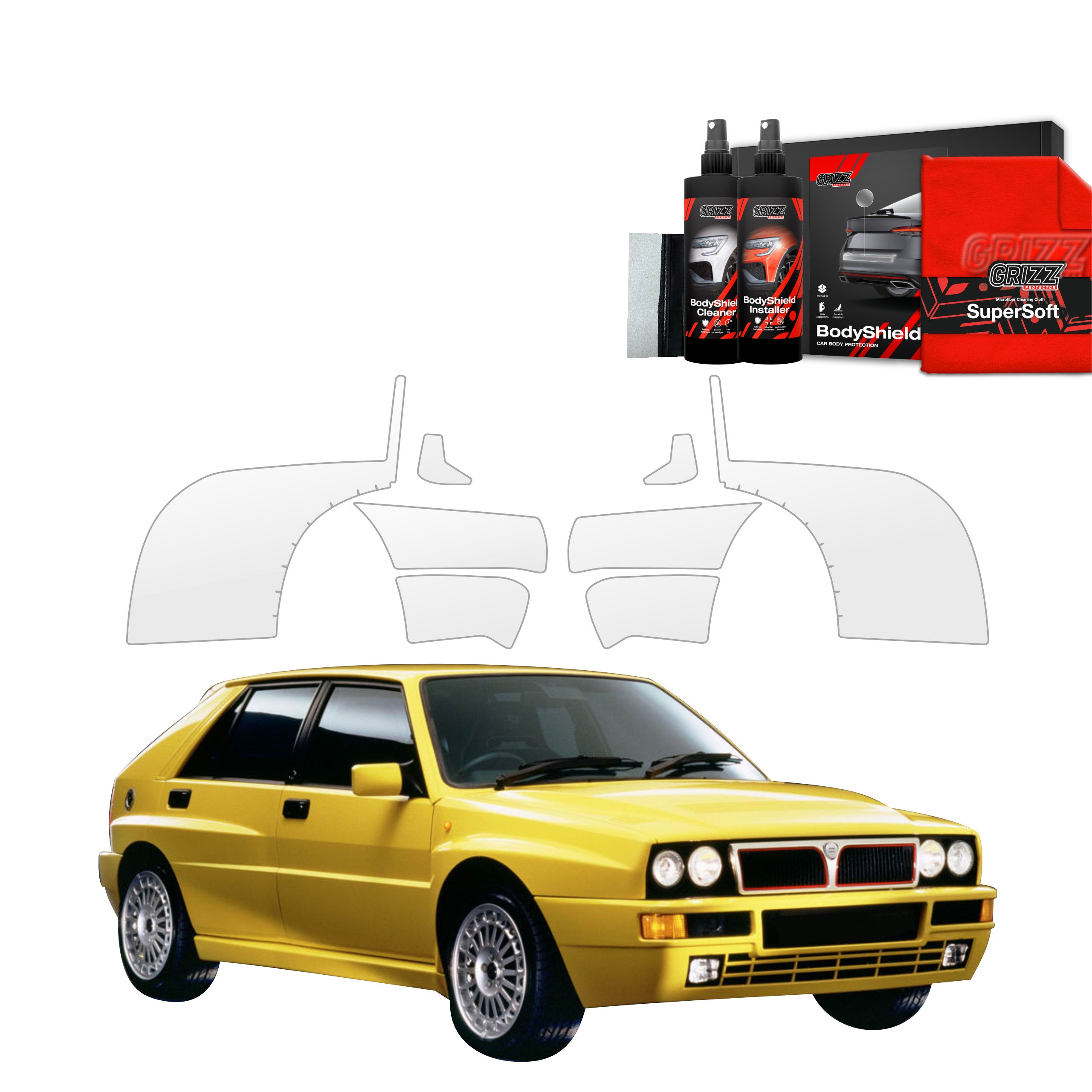 8in1 Schutzfolie Grizz Protector für hinteren Seitenschwelle - Lancia Delta Integrale (1992-1994)