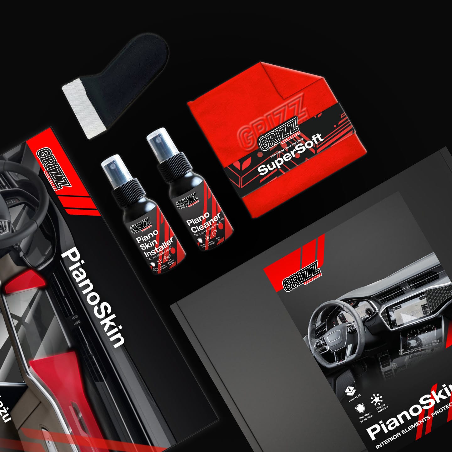 5in1 Schutzfolien Grizz Protector für Mittelkonsole & Armaturenbrett - Audi RS6 C8 (2018-2025) Glanz Dynamic
