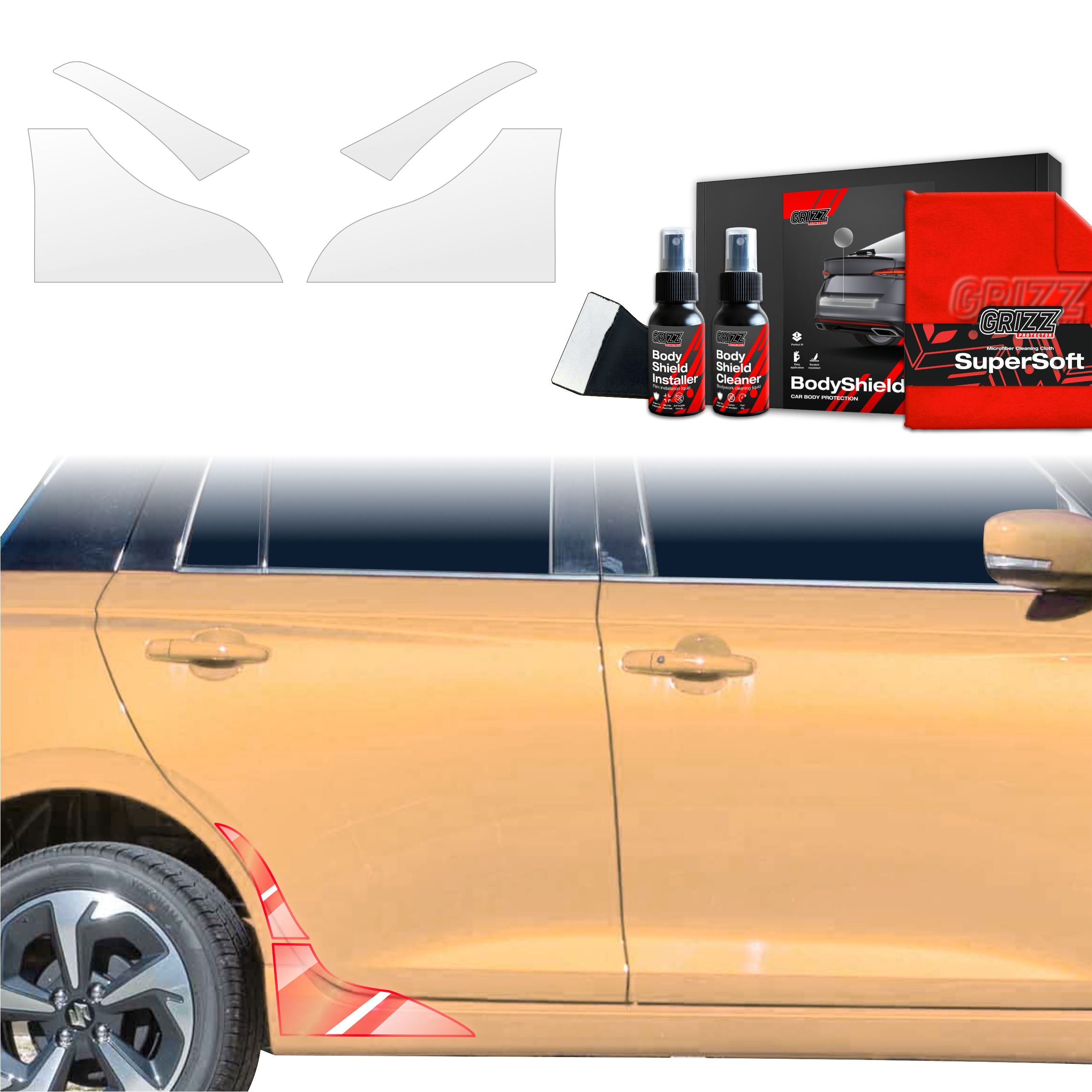 4in1 Schutzfolie Grizz Protector für hinteren Seitenschweller - Suzuki Swift (2024-2026)