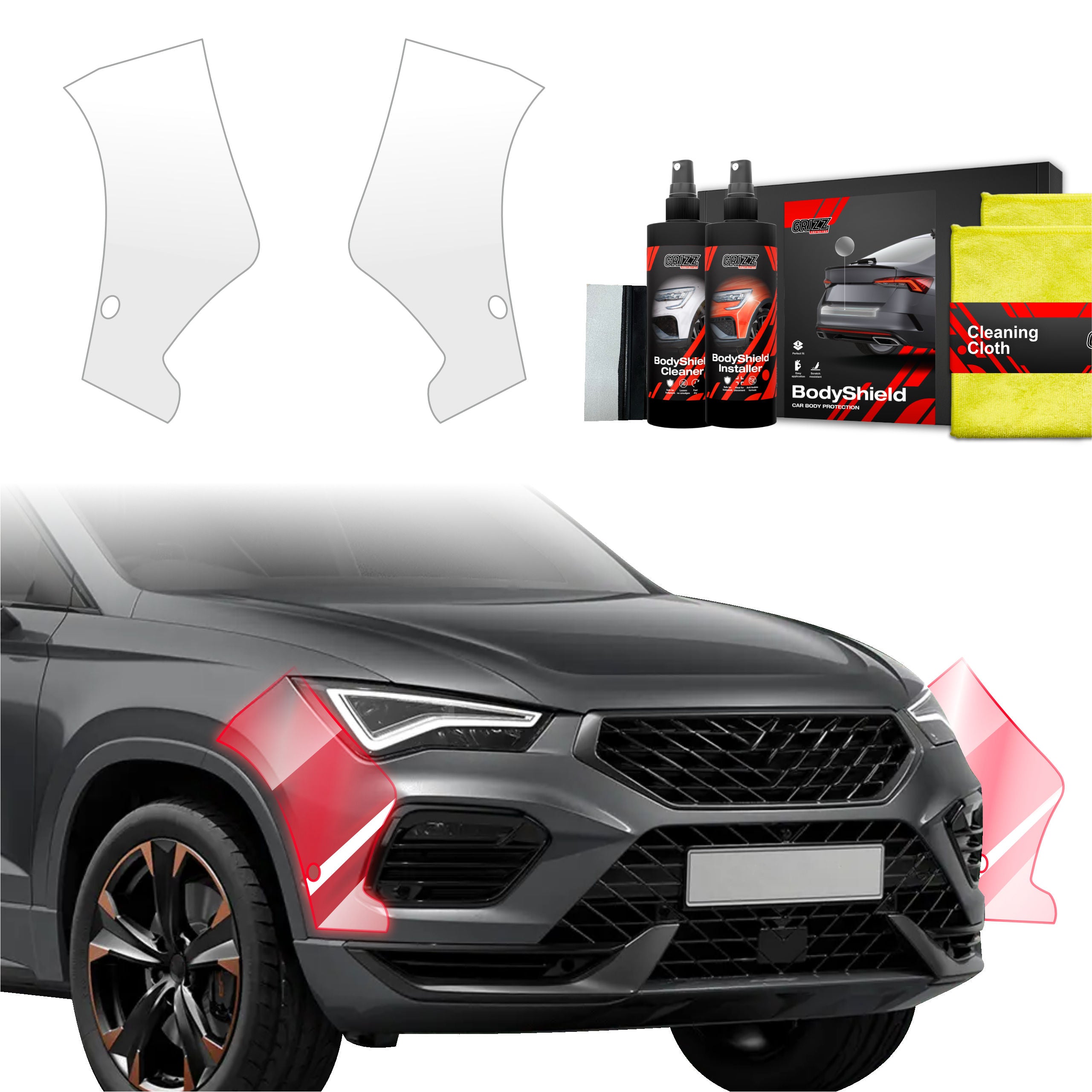 2in1 Schutzfolie Grizz Protector für Stoßstange - Cupra Ateca (2020-2026)