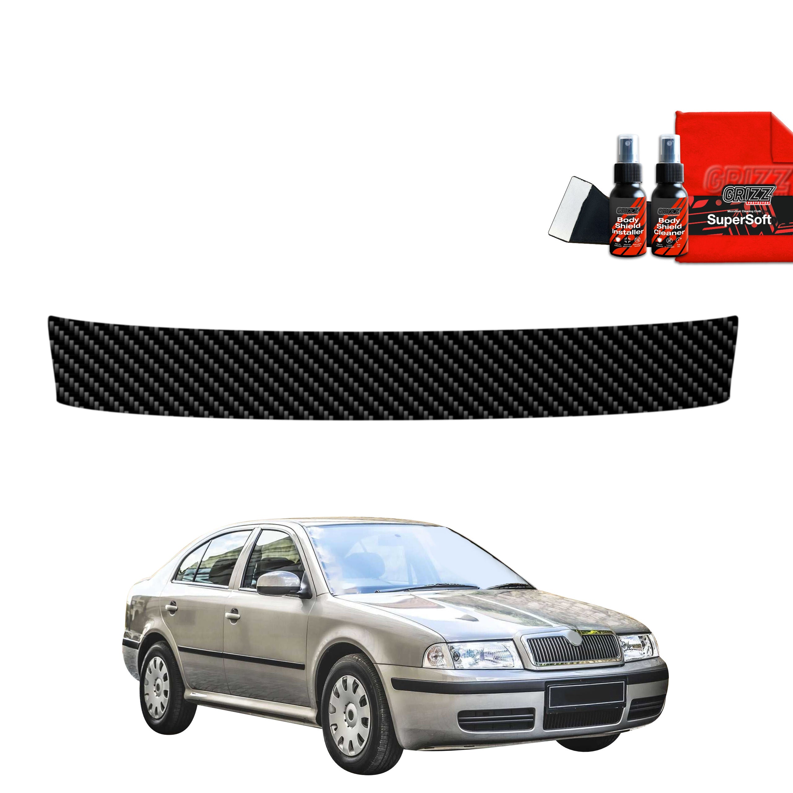 Kohlenstoff Schutzfolie Grizz Protector für Ladekante - Skoda Octavia (1996-2010)