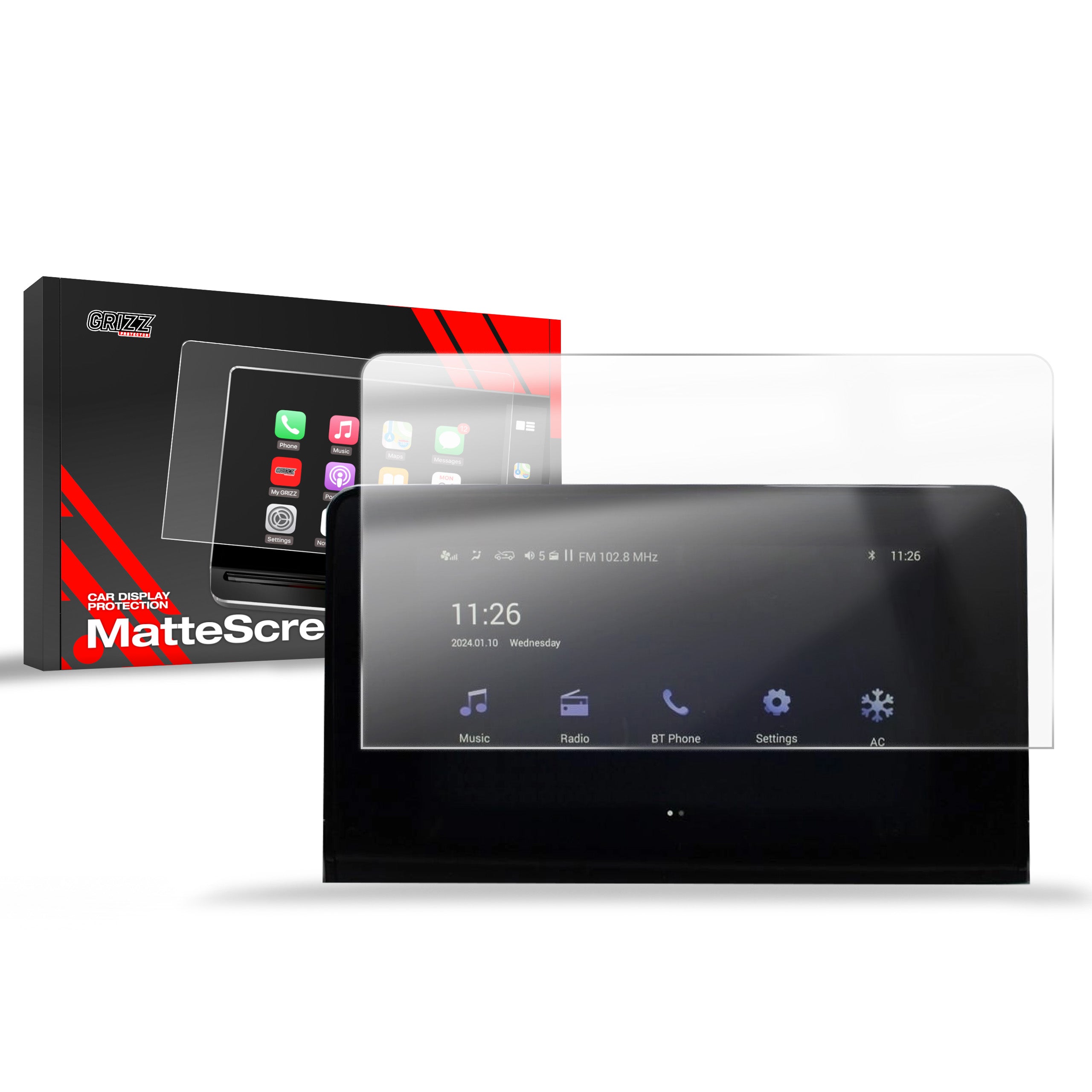Matte Autodisplayfolie für BAIC BEIJING 3 8" (2024-2026), Grizz Protector