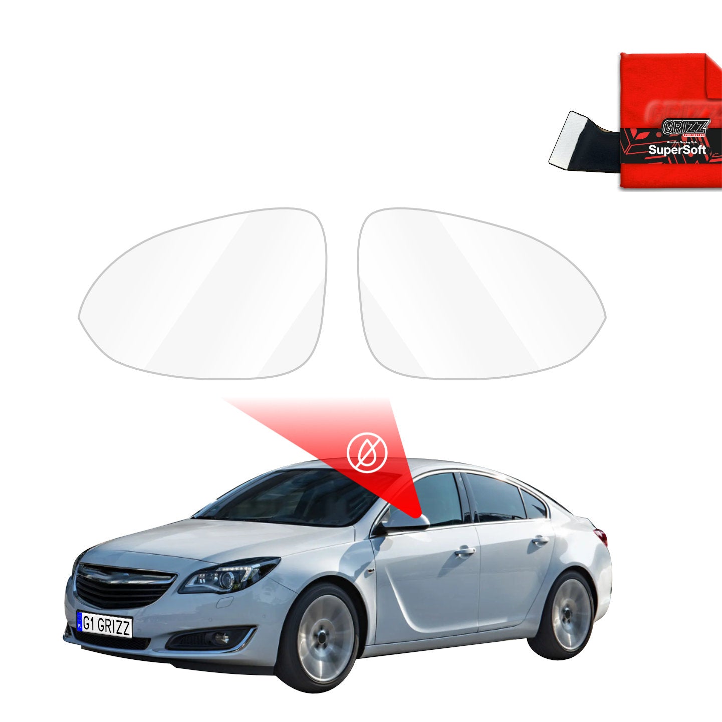 Regenschutzfolie Grizz Protector für Außenspiegel - Opel Insignia Sedan Facelifting (2013-2017)