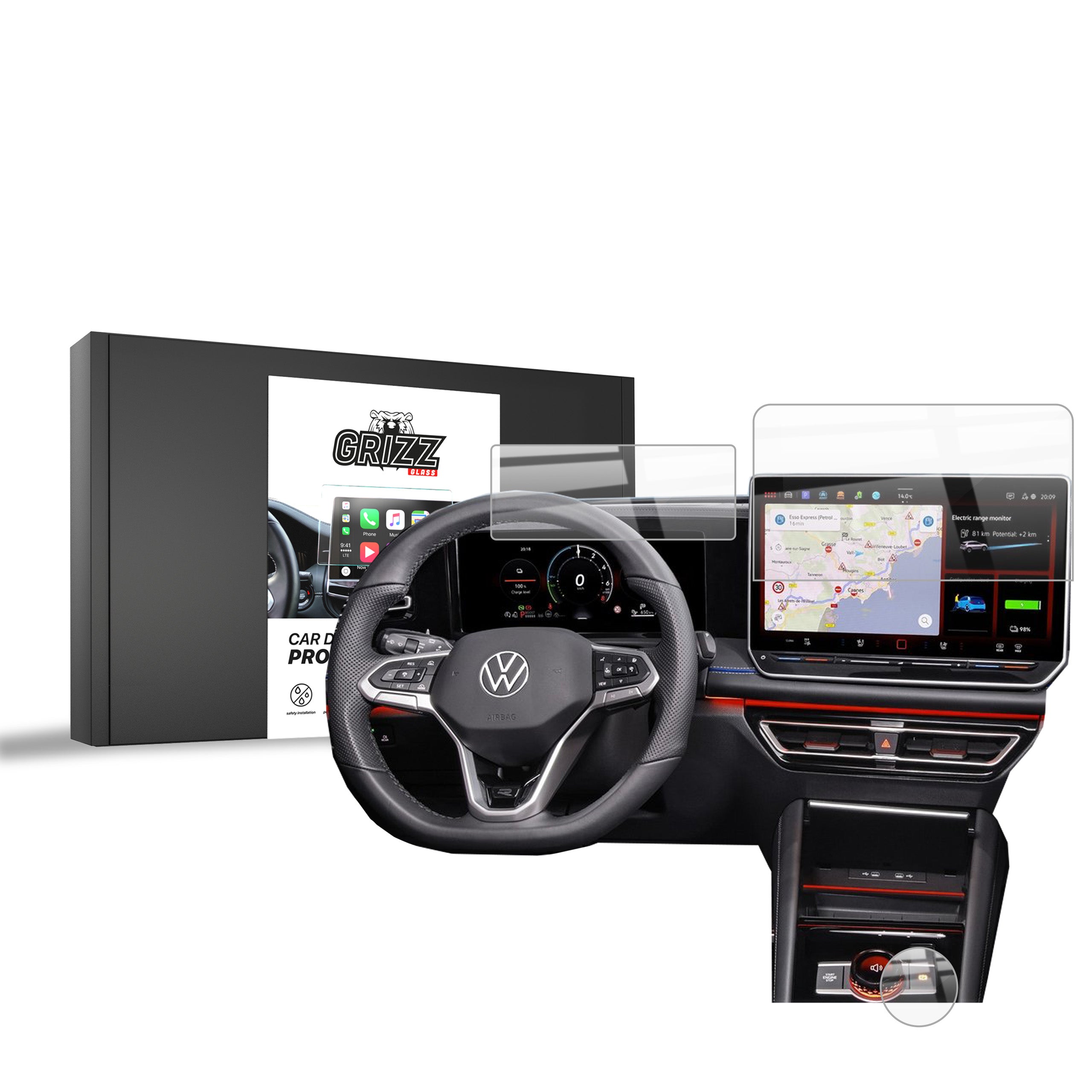 Keramische Autodisplayfolie 3in1 für Volkswagen Tayron 12,9" (2024-2025), Grizz Protector