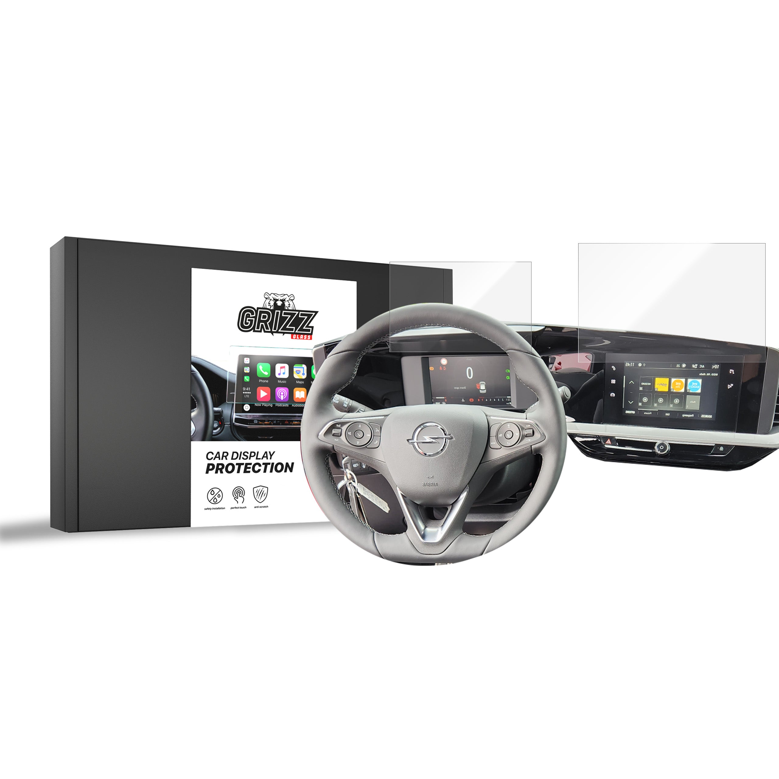 Keramische Autodisplayfolie 2in1 für Opel Mokka 2 7" (2021-2026), Grizz Protector