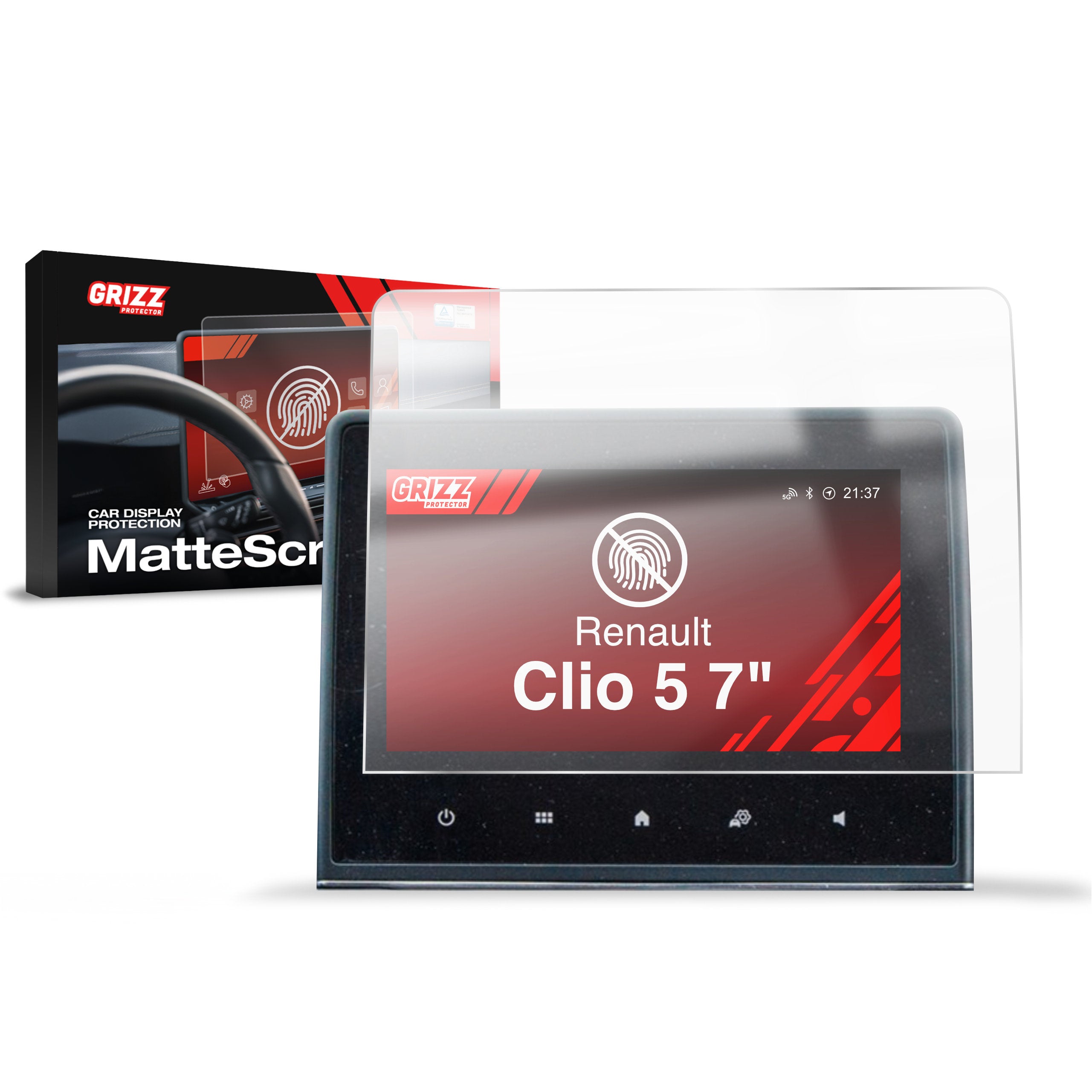 Matte Autodisplayfolie für Renault Clio 5 7" (2020-2024), Grizz Protector