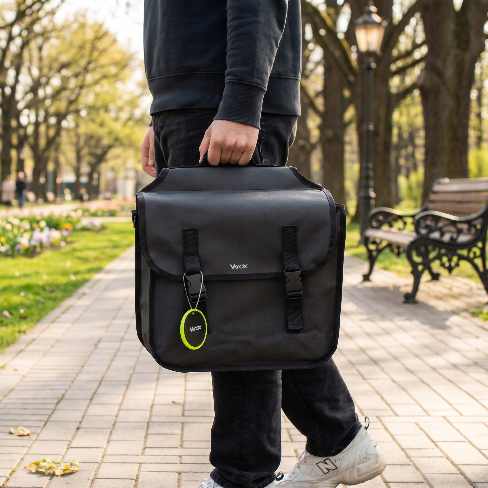 Doppelte Fahrradtasche für den Gepäckträger, Vayox VA0447 29L, Schwarz