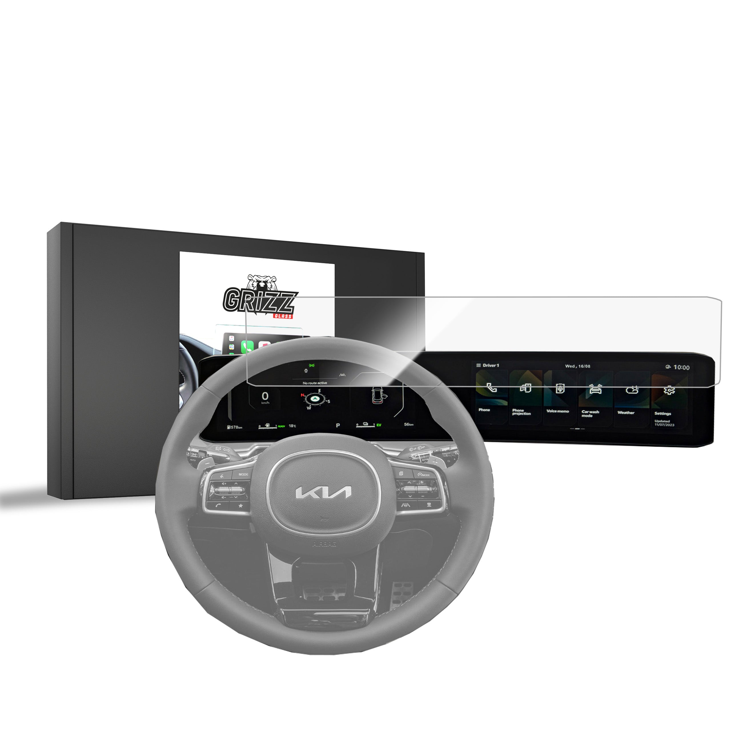 Keramische Autodisplayfolie für Kia Sorento 4 Prestige (2023-2026), Grizz Protector