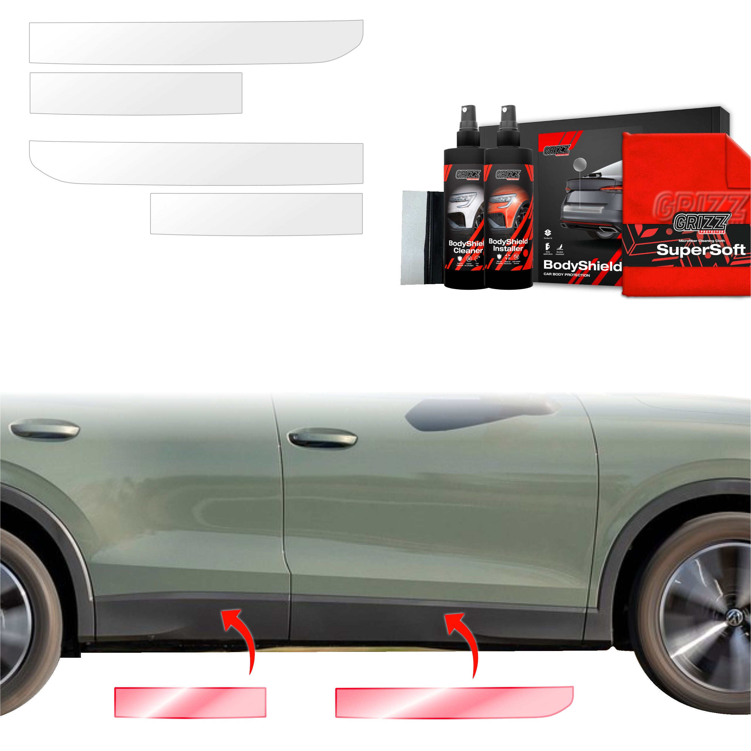 4in1 Schutzfolie Grizz Protector für Schweller ohne Auflagen - Volkswagen VW Tiguan 3 (2024-2026)