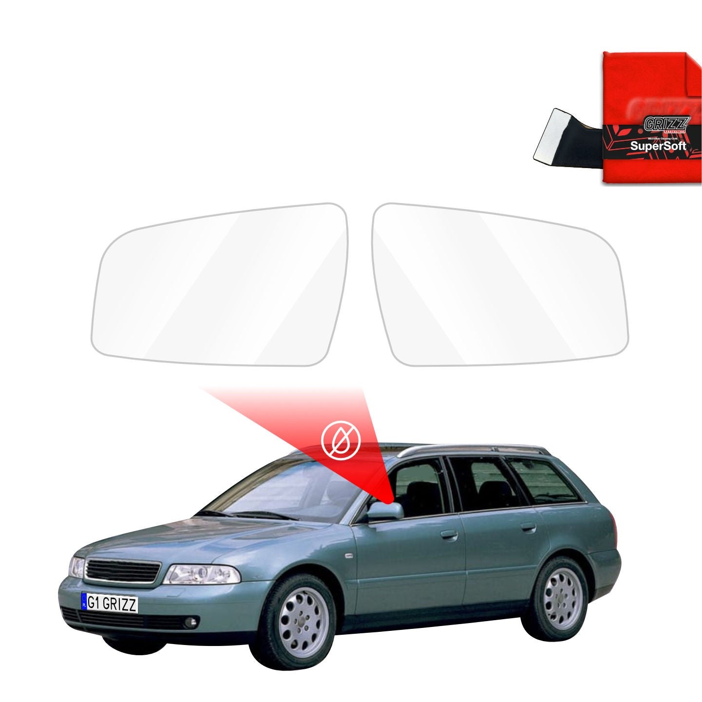 Regenschutzfolie Grizz Protector für Außenspiegel - Audi A4 B5 Avant (1994-2001)