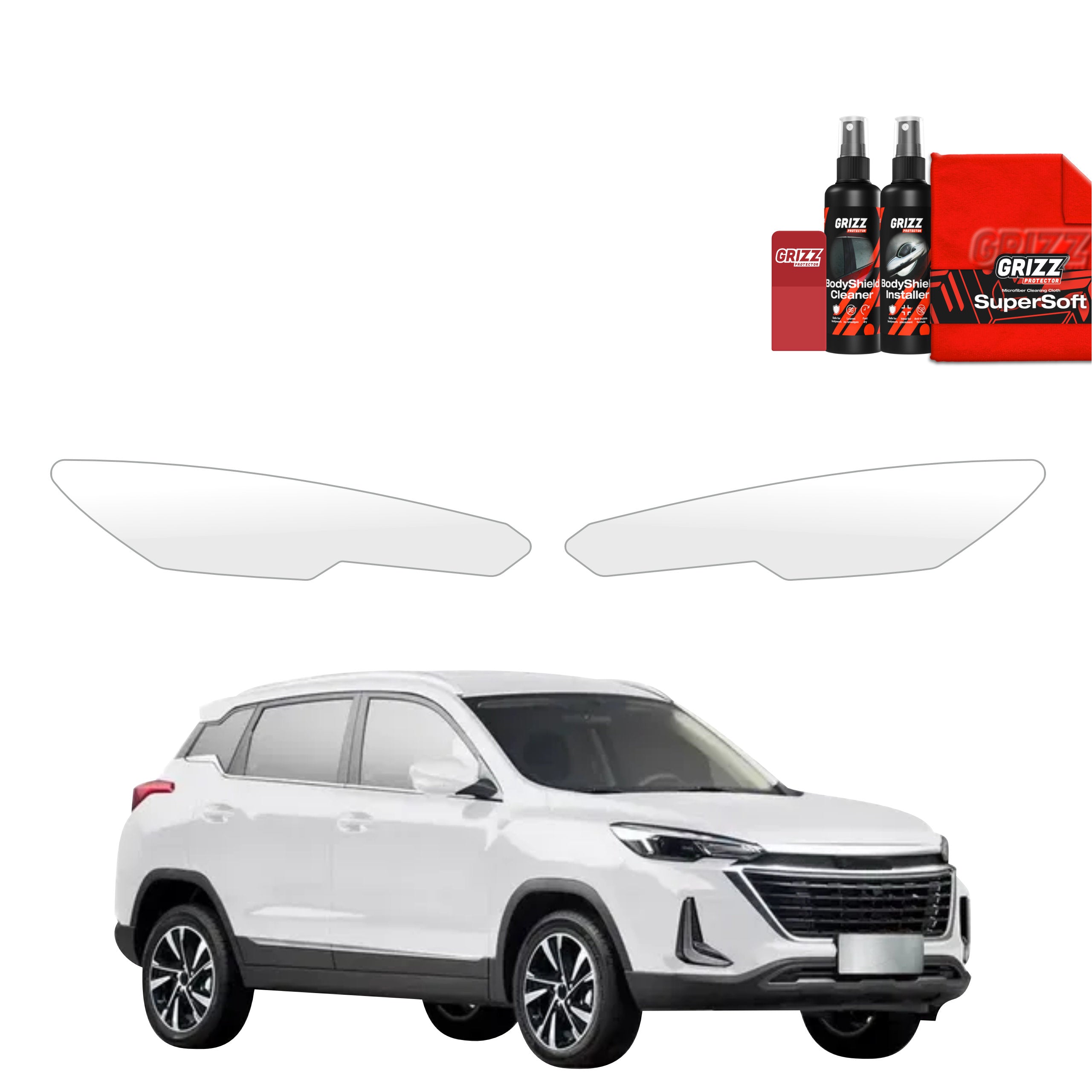 2in1 Schutzfolie Grizz Protector für Scheinwerfer - BAIC BEIJING 3 (2023-2026)