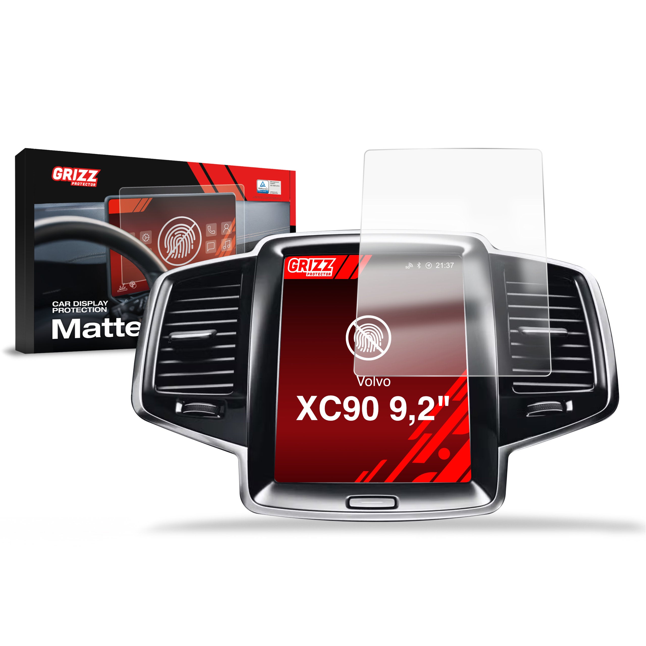 Matte Autodisplayfolie für Volvo XC90 (2015-2020), Grizz Protector