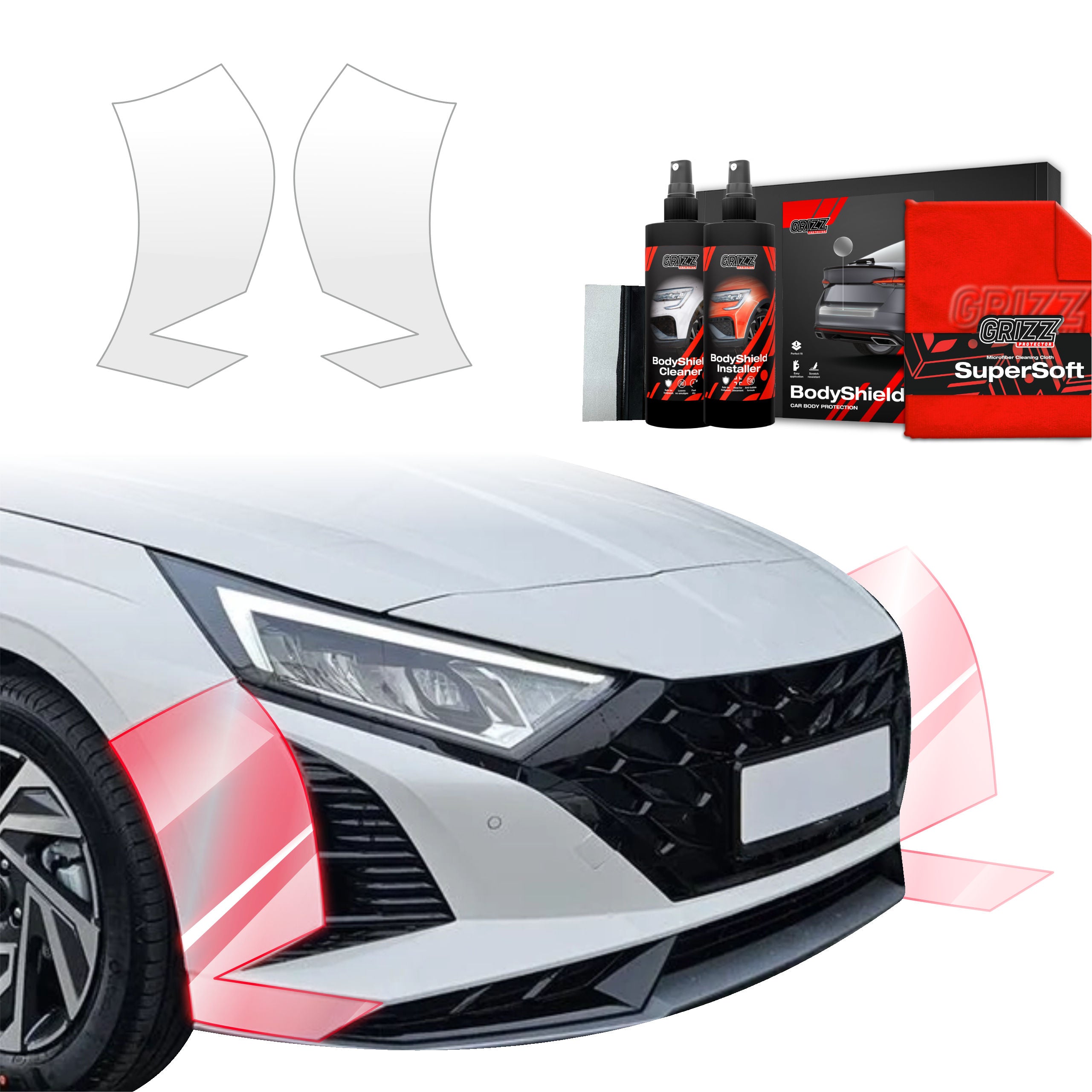 2in1 Schutzfolie Grizz Protector für Stoßstange - Hyundai i20 (2023-2026)
