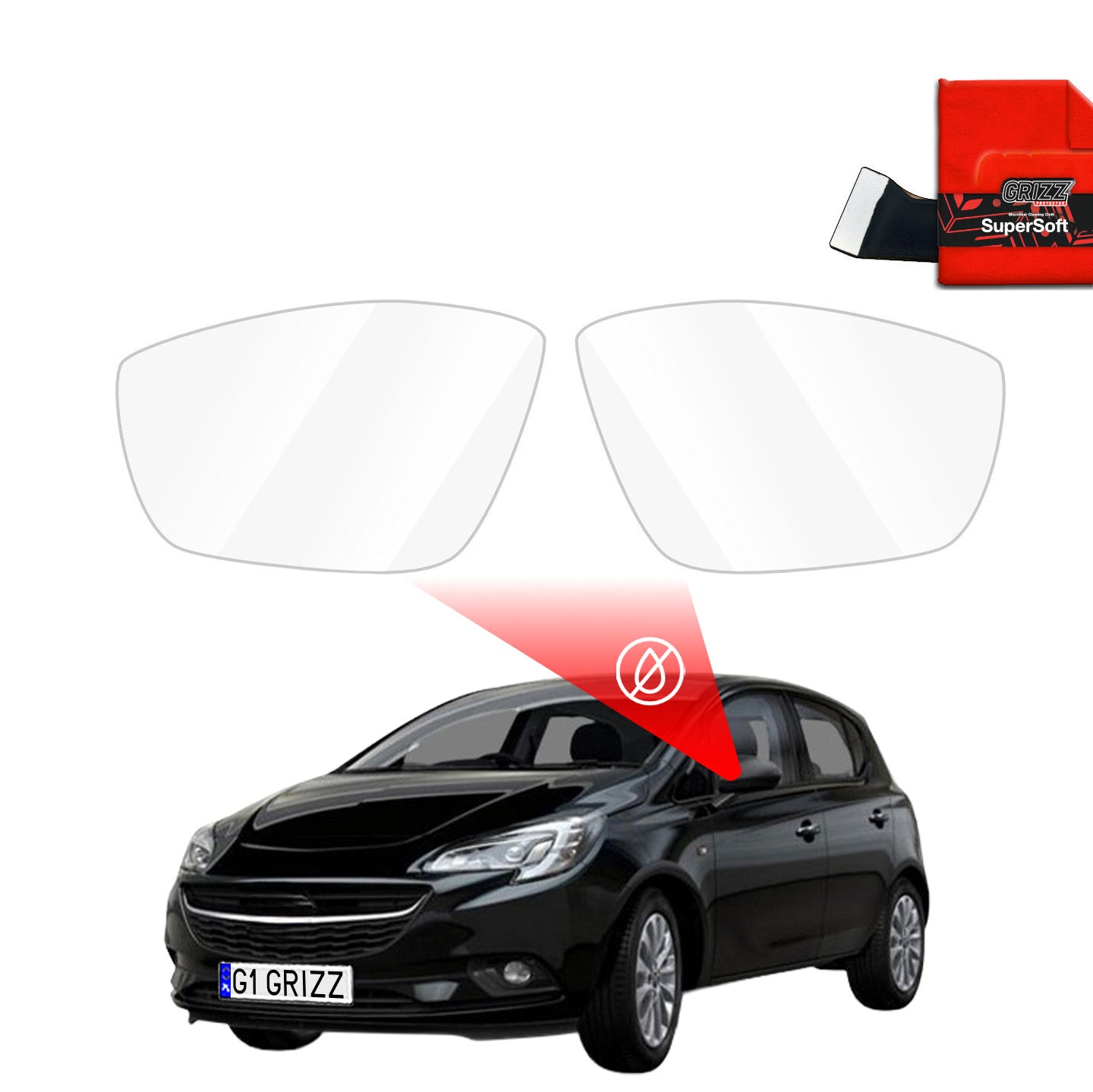 Regenschutzfolie Grizz Protector für Außenspiegel - Opel Corsa E (2014-2019)