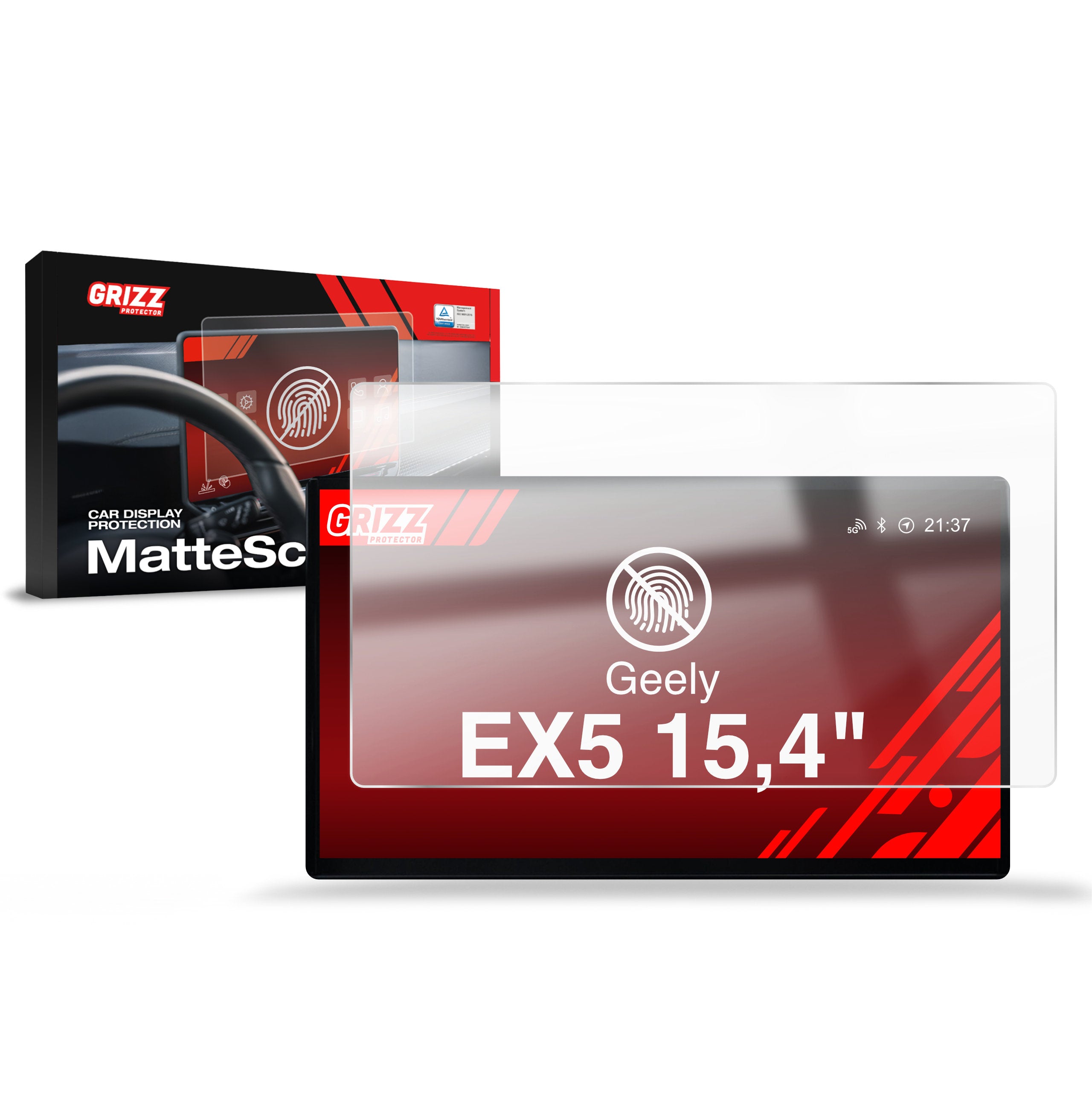 Matte Autodisplayfolie für Geely EX5 15,4" (2024-2026), Grizz Protector
