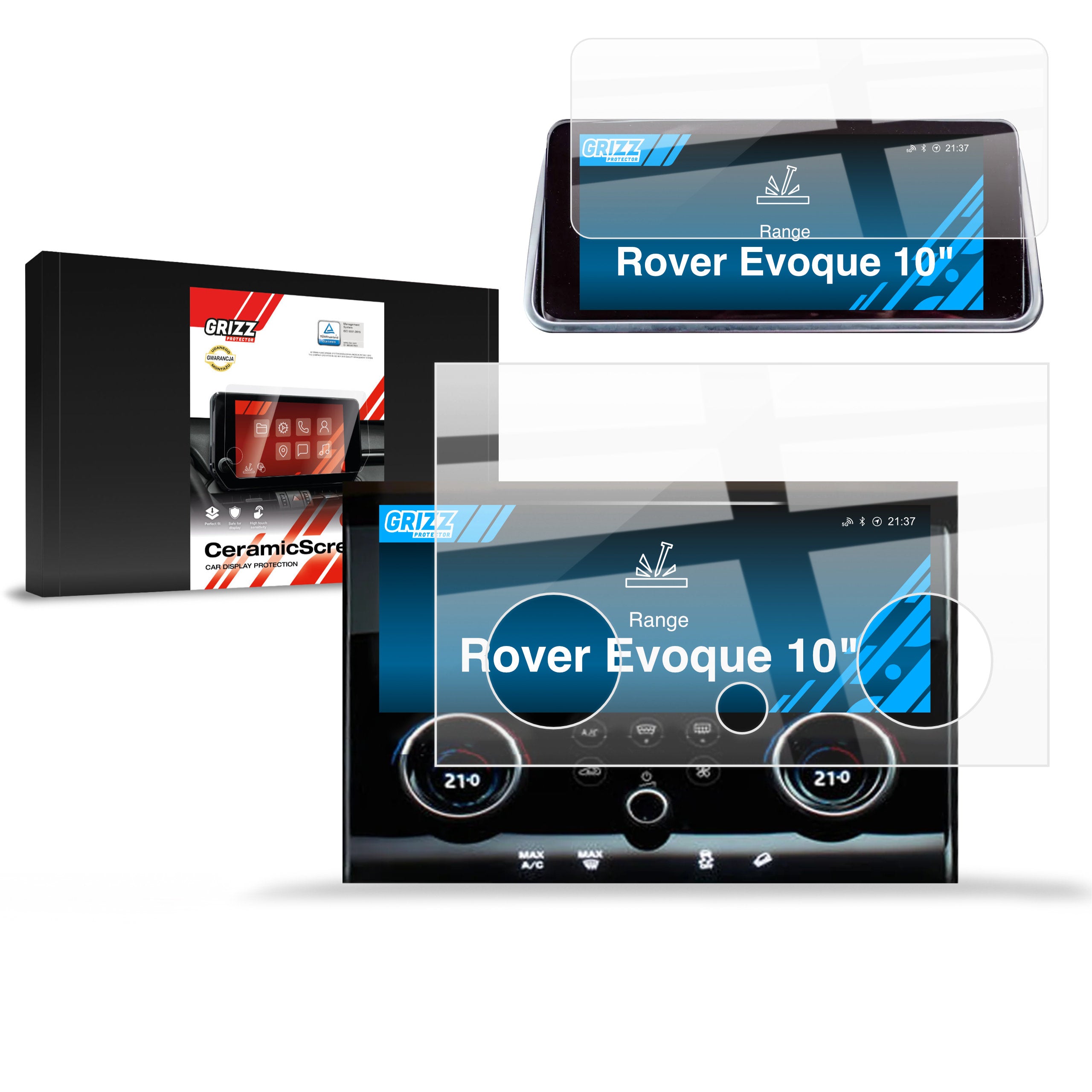 Keramische Autodisplayfolie 2in1 für Range Rover Evoque (2019-2023), Grizz Protector