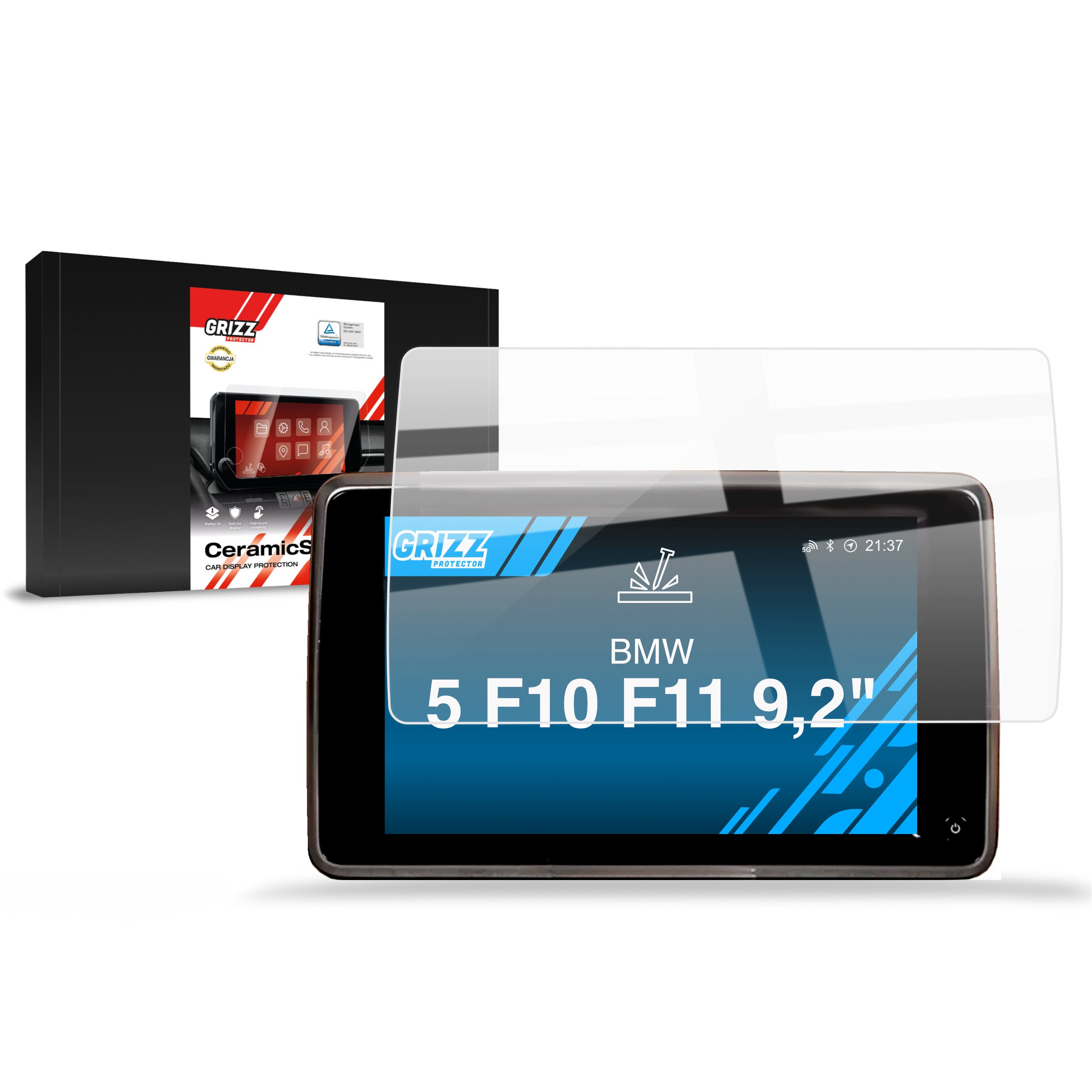 Keramische Autodisplayfolie für BMW 5 F10 F11 RSE 9,2" (2013-2017), Grizz Protector