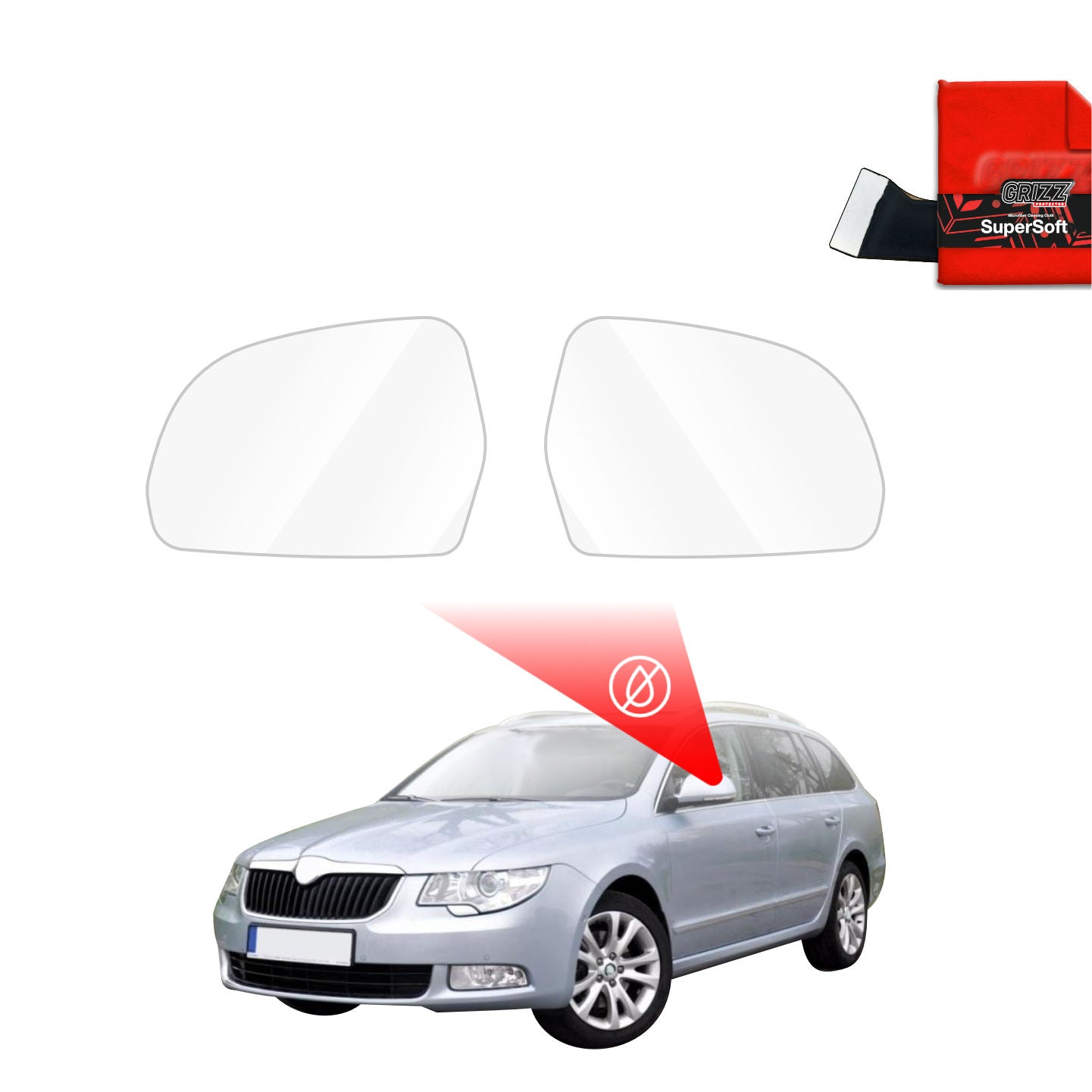 Regenschutzfolie Grizz Protector für Außenspiegel - Skoda Superb 2 (2008-2013)