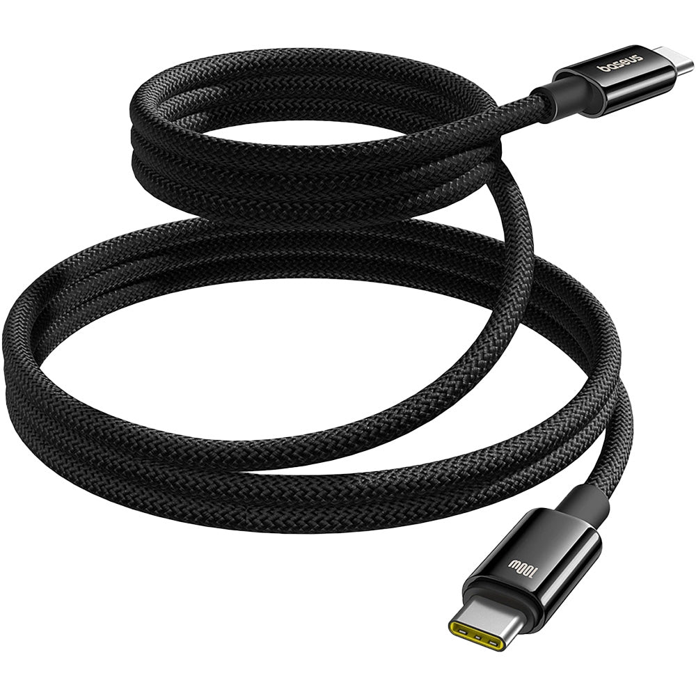 Kabel Baseus Tungsten Gold magnetisches USB-C 100W PD 480Mb/s 1m, Schwarz