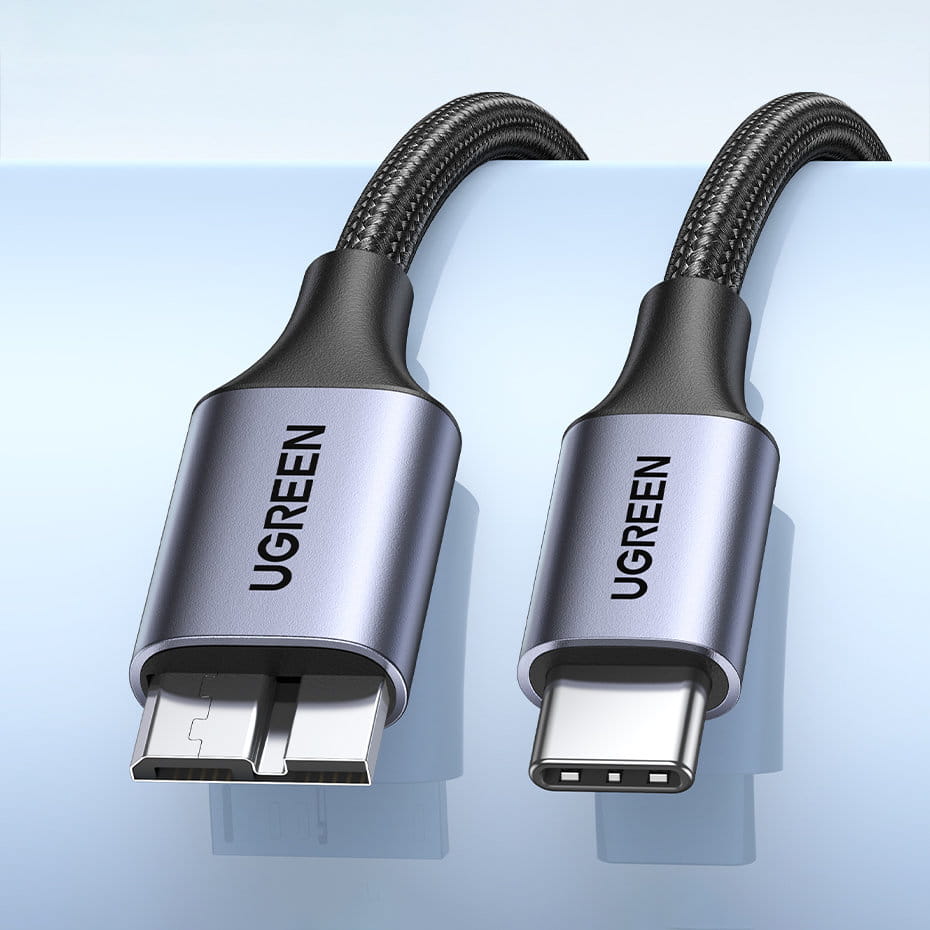 Kabel USB-C für Micro USB-B 3.0, Ugreen 3A 5Gbps 0.5m, Grau
