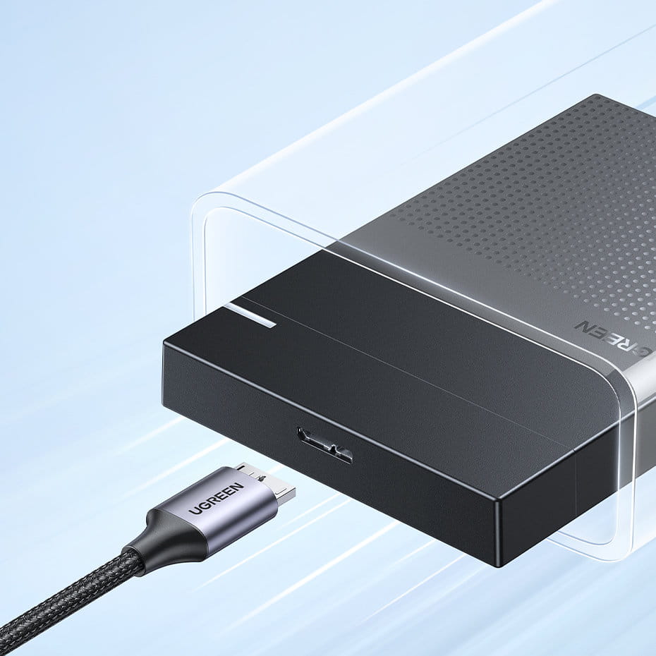 Kabel USB-C für Micro USB-B 3.0, Ugreen 3A 5Gbps 0.5m, Grau