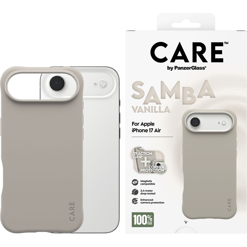 Handyhülle für iPhone Air, CARE by PanzerGlass Fashionable Samba MagSafe, Grau