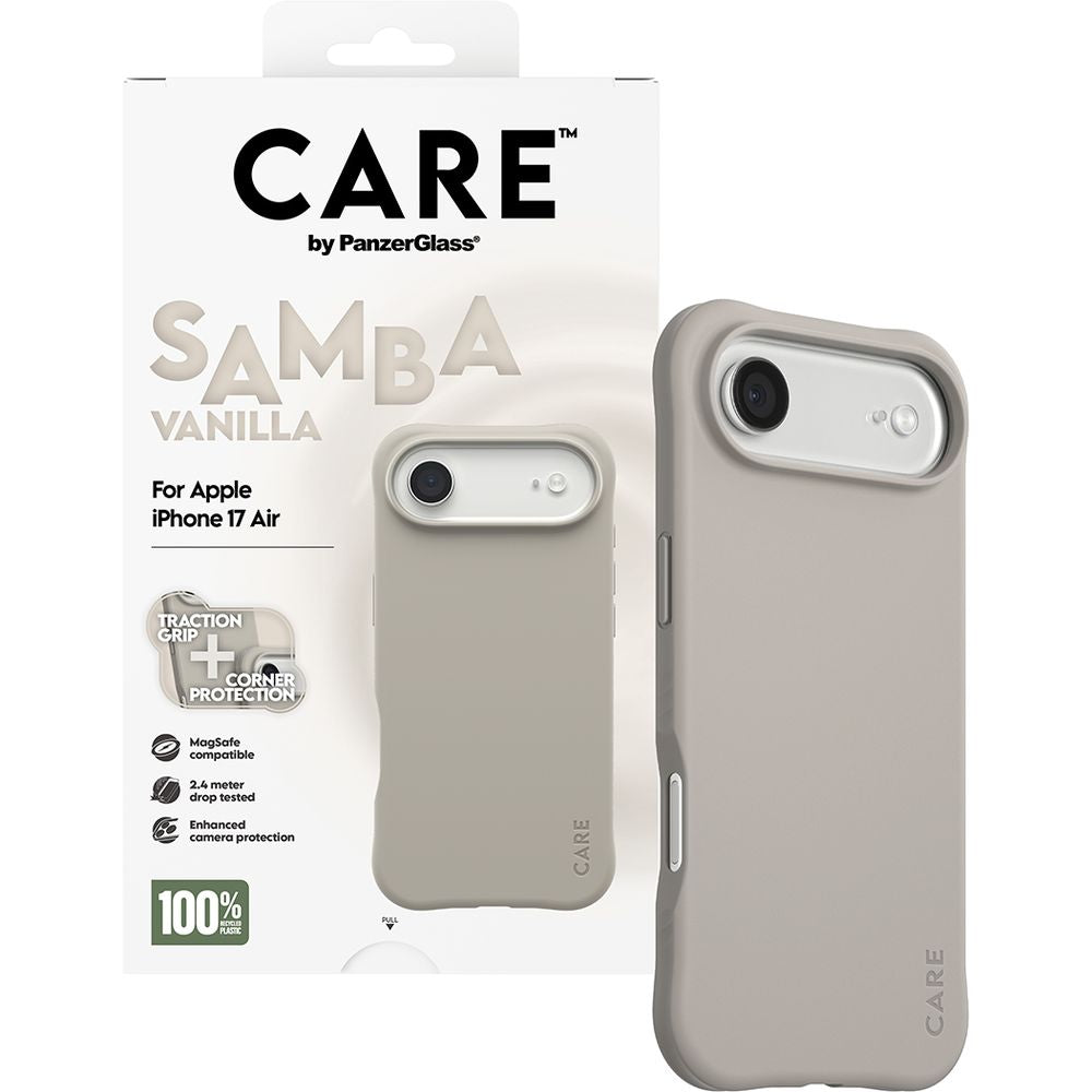 Handyhülle für iPhone Air, CARE by PanzerGlass Fashionable Samba MagSafe, Grau
