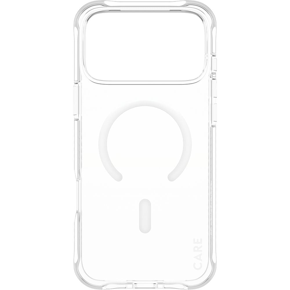 Handyhülle für iPhone 17 Pro Max, CARE by PanzerGlass Fashionable Samba MagSafe, Transparent und Weiß