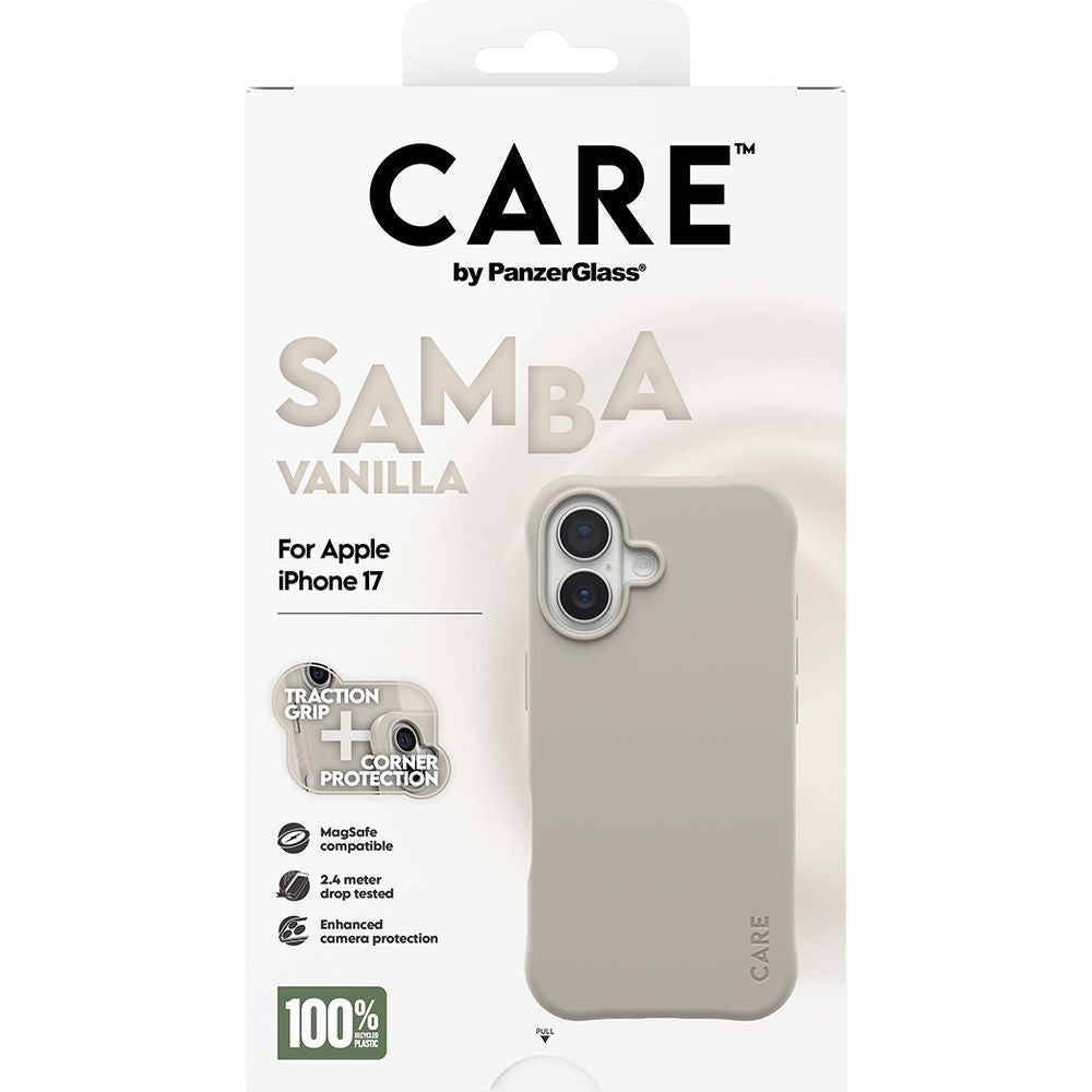 Handyhülle für iPhone 17, CARE by PanzerGlass Fashionable Samba MagSafe, Grau