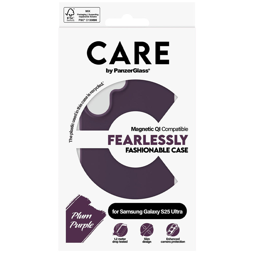 Handyhülle für Galaxy S25 Ultra, Care by PanzerGlass Fearlessly Fashionable Case Magnetic, Dunkelviolett