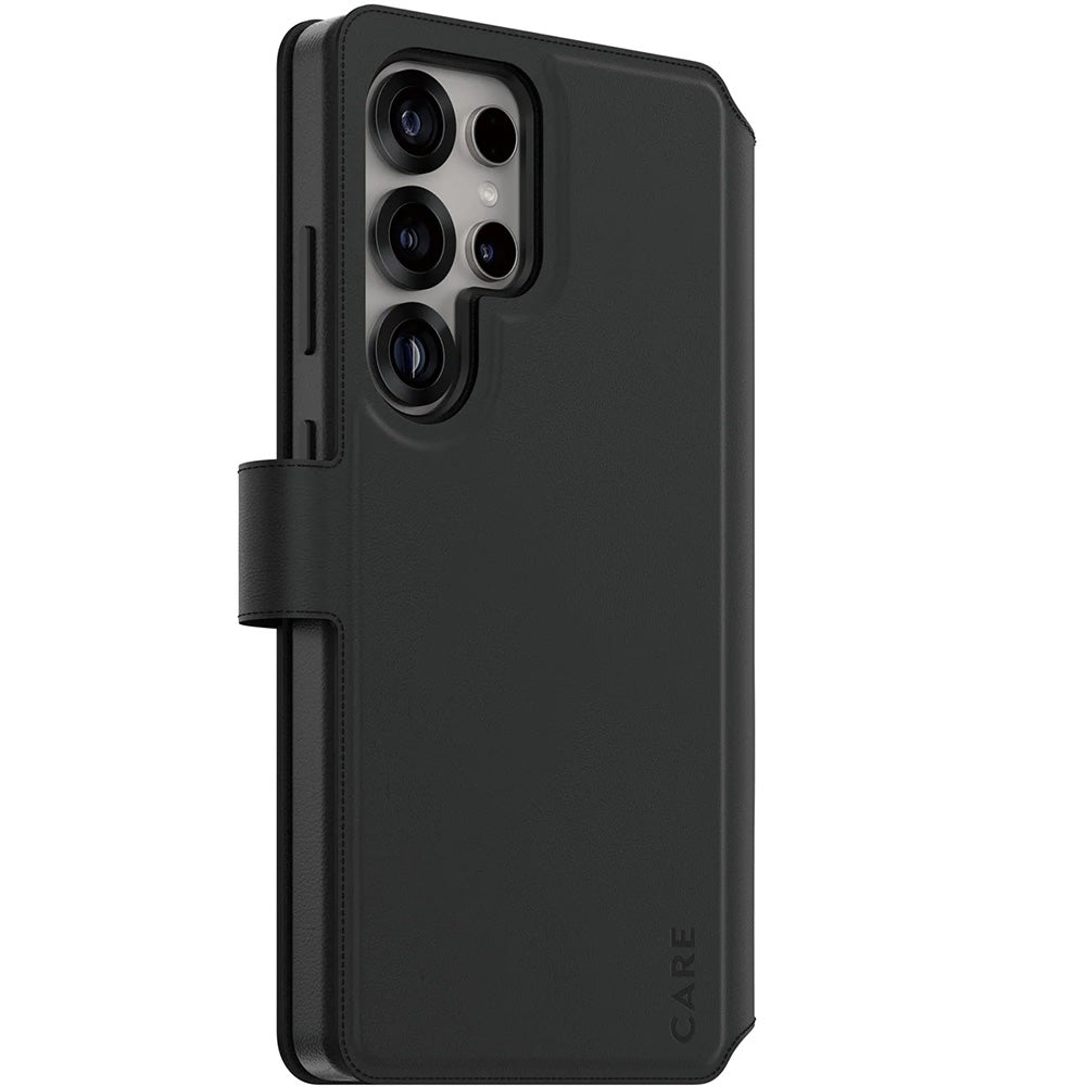 Handyhülle mit Klappe für Galaxy S25 Ultra, Care by PanzerGlass Feature Tango 2w1 Wallet Magnetic, Schwarz