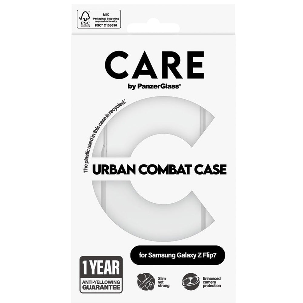 Handyhülle für Galaxy Z Flip7, CARE by PanzerGlass Urban Combat, Transparent