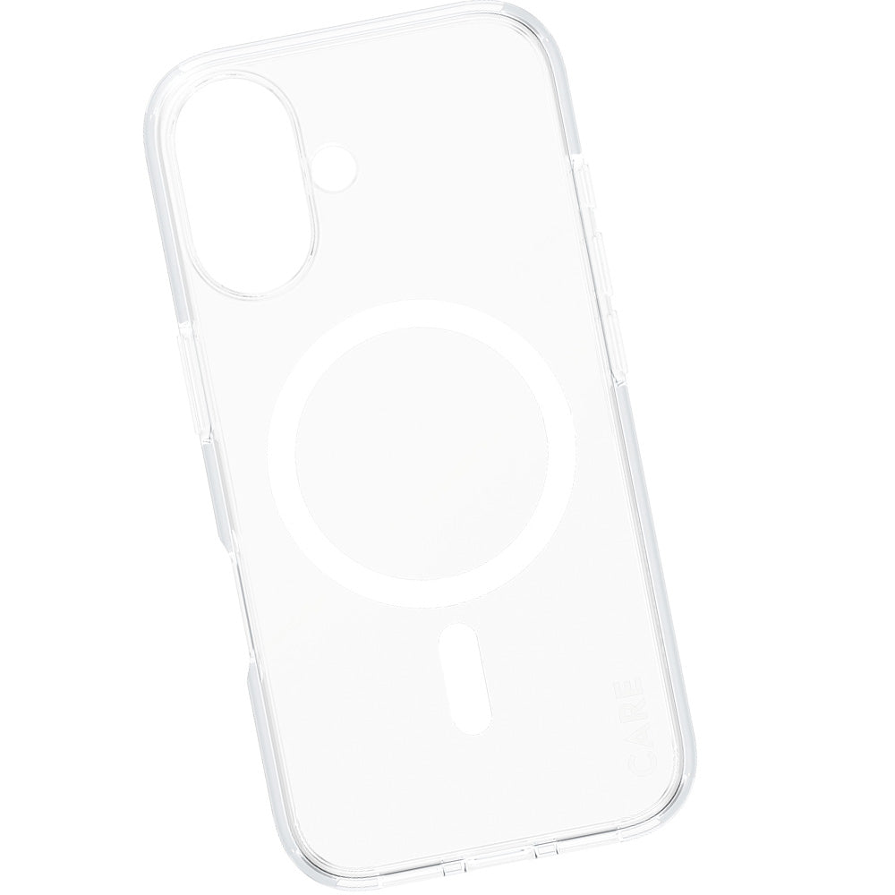 Handyhülle für iPhone 16, Care by PanzerGlass Urban Combat Case mit MagSafe, Transparent und Weiß