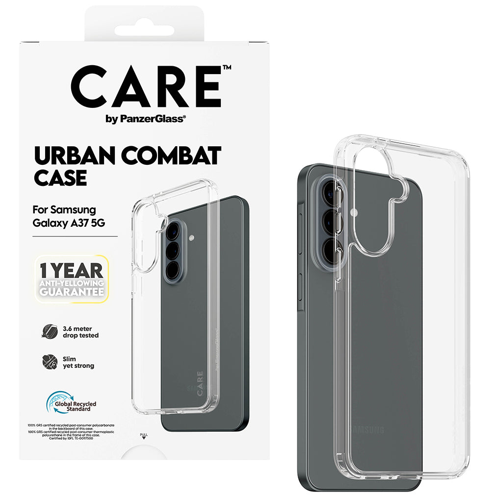 Handyhülle für Galaxy A37 5G, PanzerGlass CARE Flagship Urban Combat, Transparent