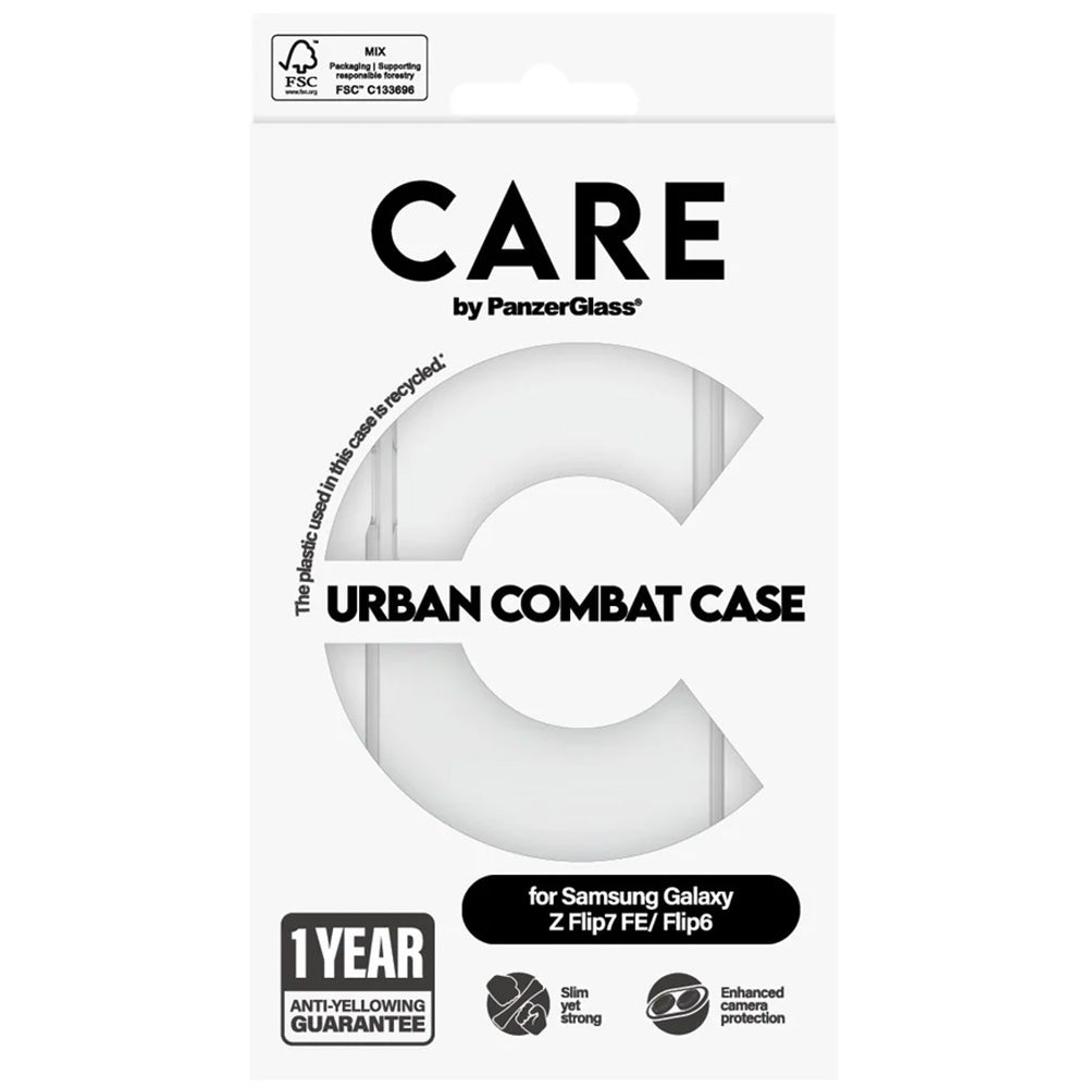 Handyhülle für Galaxy Z Flip7 FE / 6, CARE by PanzerGlass Urban Combat, Transparent