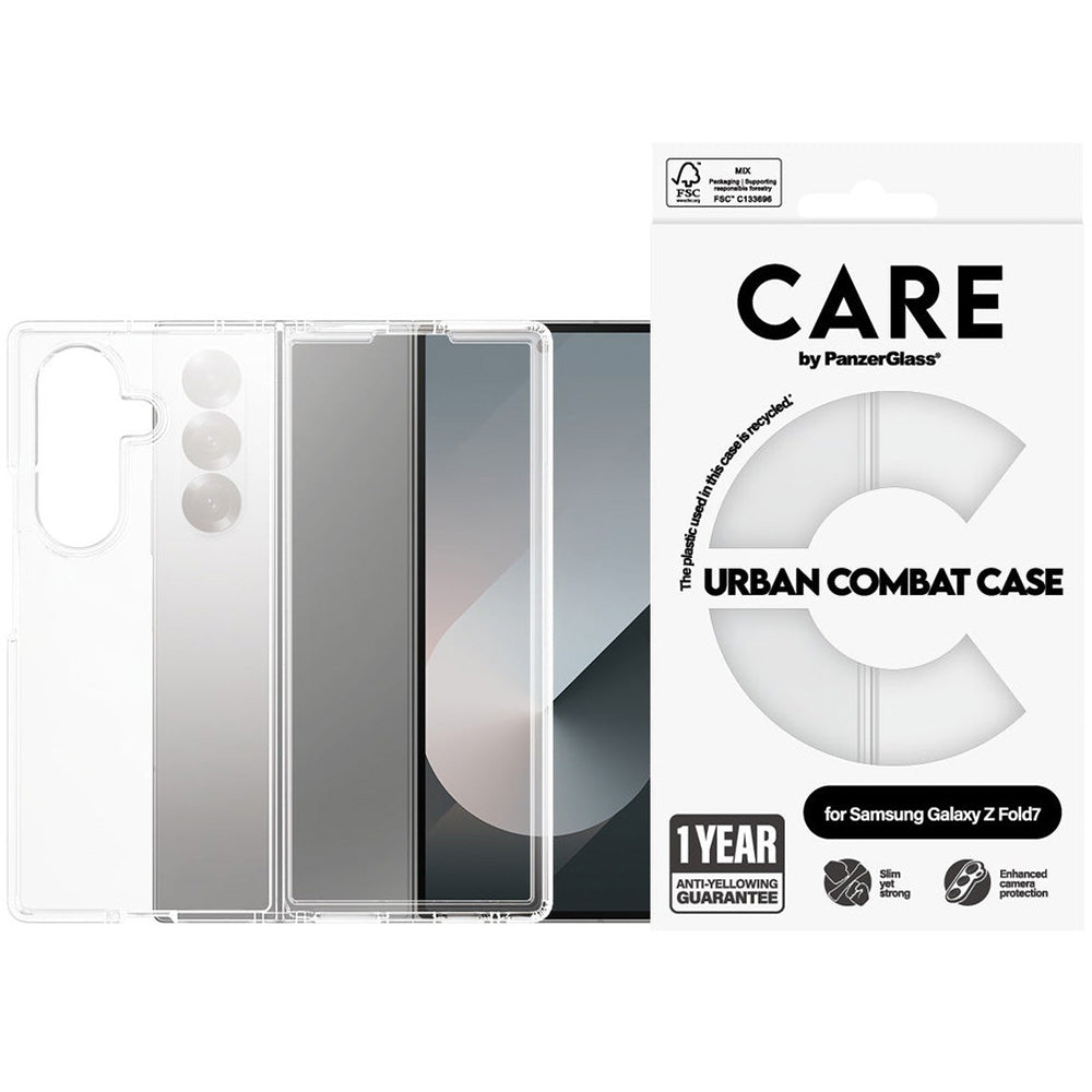 Handyhülle für Galaxy Z Fold7, CARE by PanzerGlass Urban Combat, Transparent