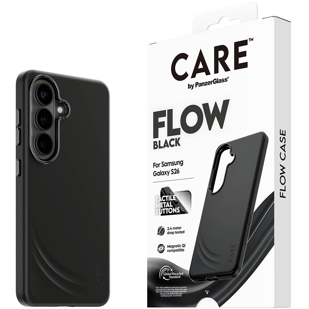 Handyhülle für Galaxy S26, CARE by PanzerGlass Flow mit MagSafe, Schwarz
