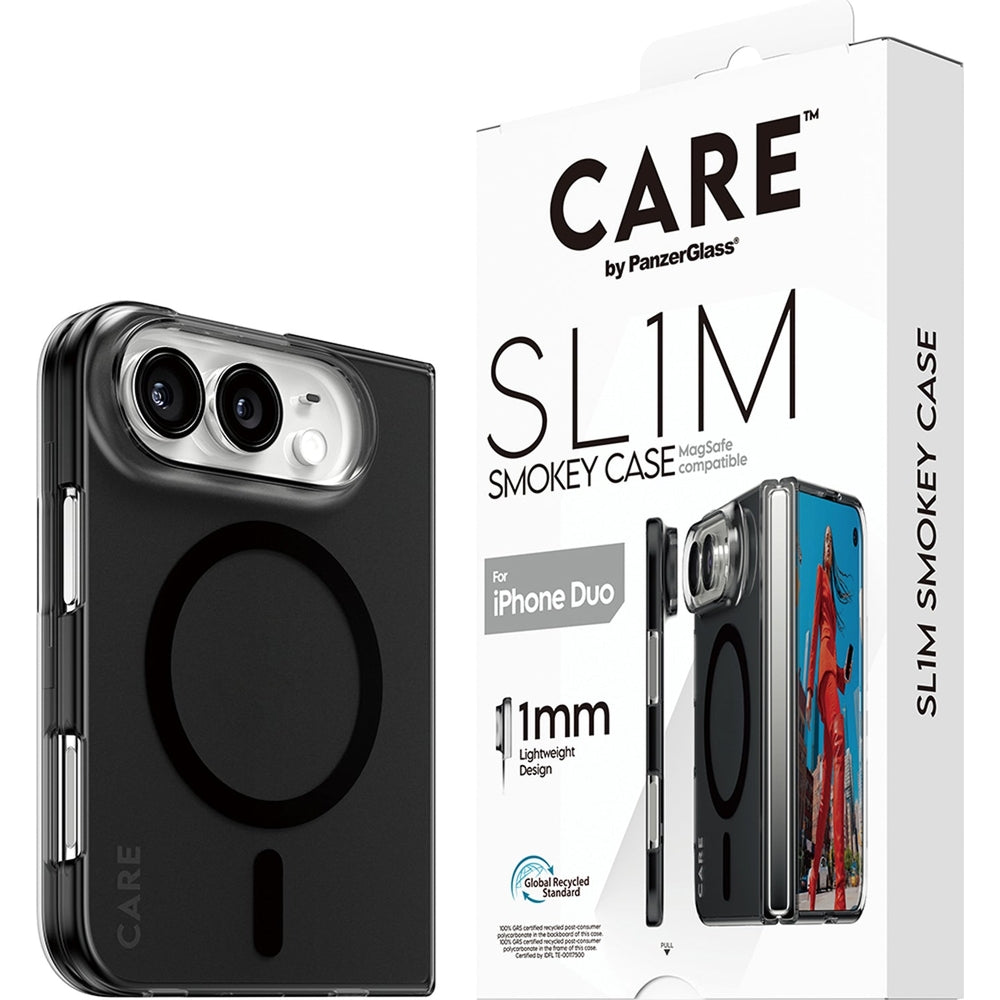 Handyhülle für iPhone Duo, CARE by PanzerGlass SL1M mit MagSafe, Schwarz (1/6)